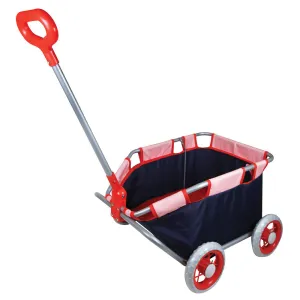 Lissi Doll Pull Cart - Navy & Red - Foldable Design for Kids Ages 2 