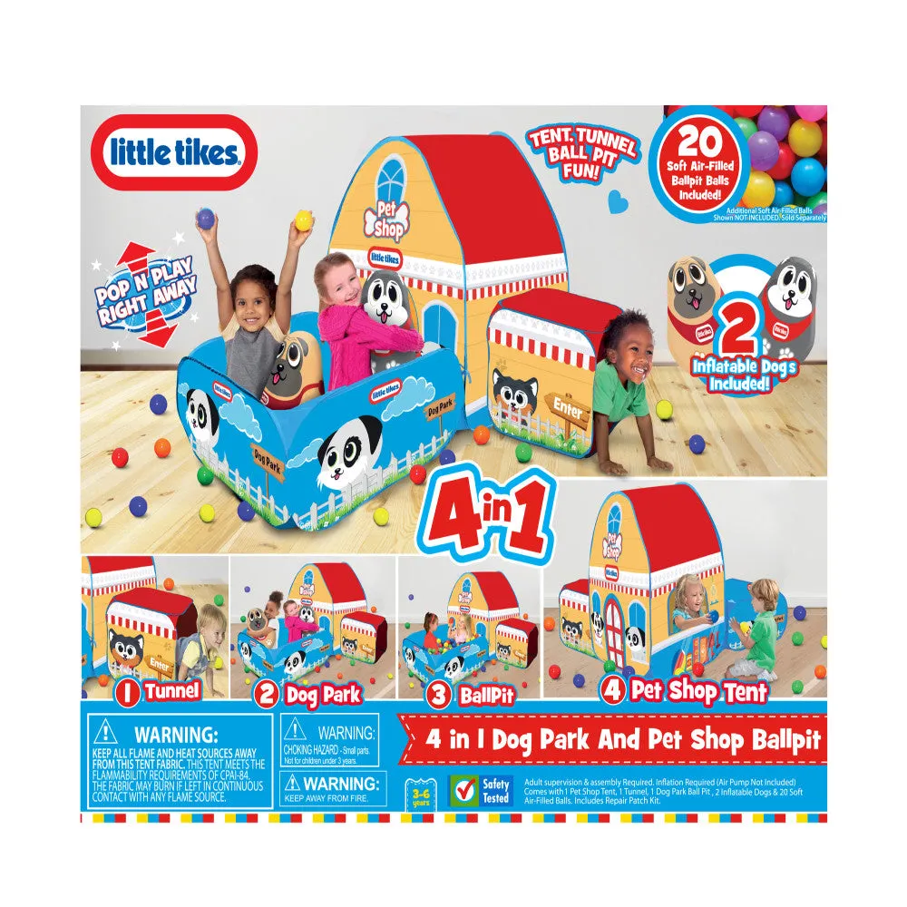 Little Tikes 4-In-1 Dog Park & Pet Shop Playset with Ballpit
