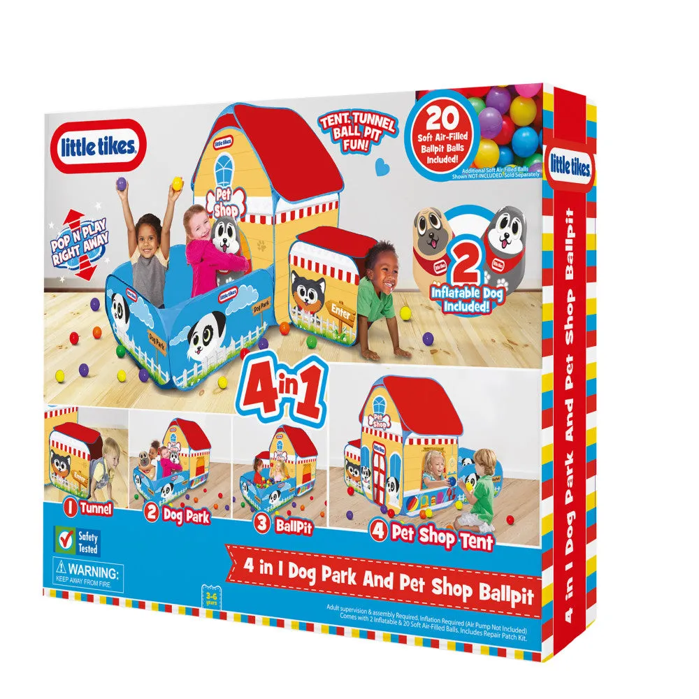 Little Tikes 4-In-1 Dog Park & Pet Shop Playset with Ballpit
