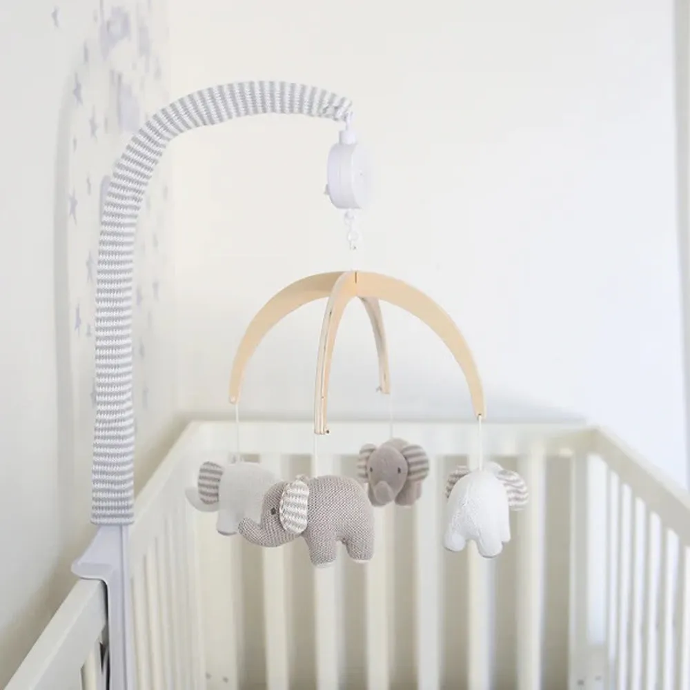 Living Textiles Musical Mobile Set Watercolour Elephant