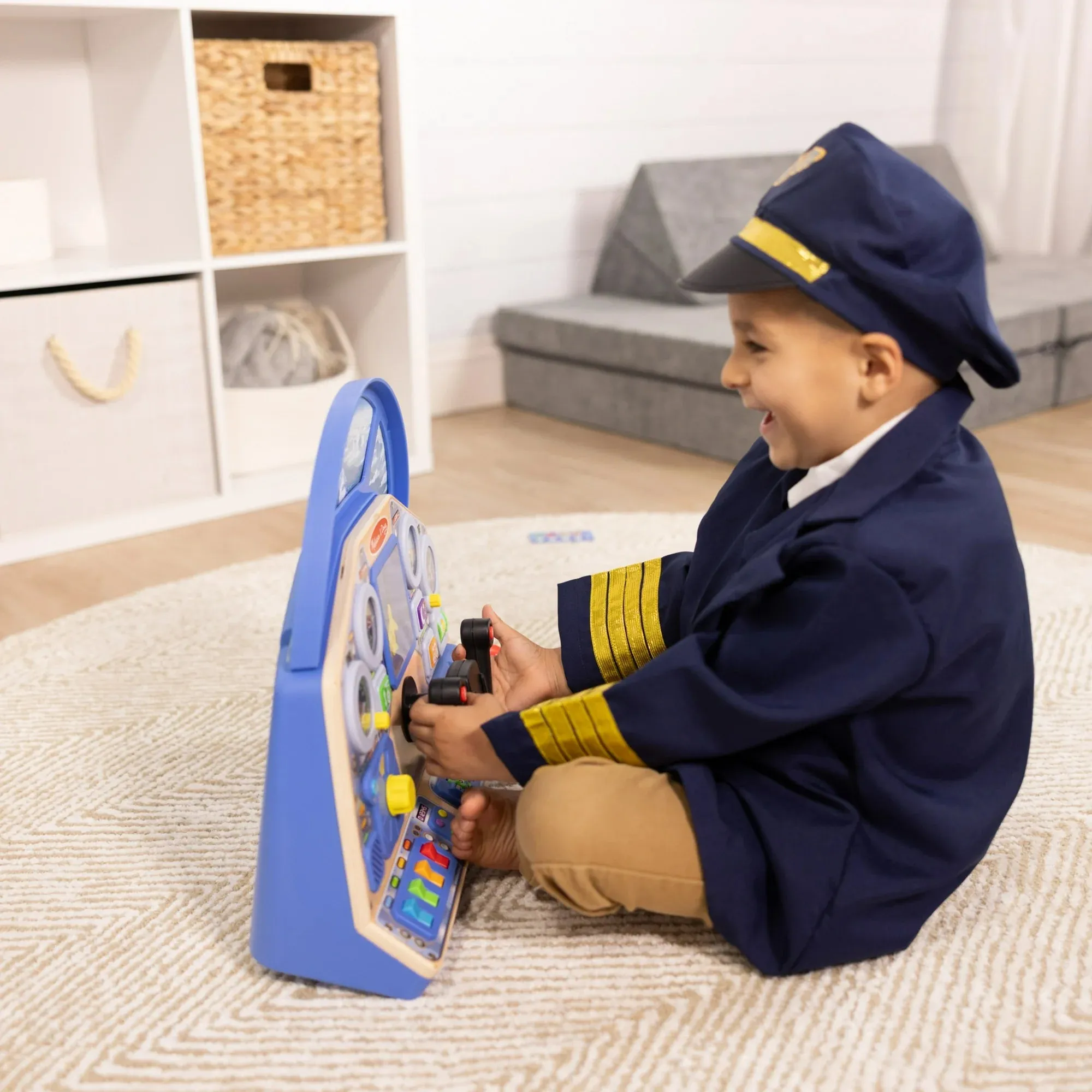 Melissa & Doug 32300 Jet Pilot Interactive Dashboard Wooden Toy for Boys and Girls Ages 3  - FSC Certified