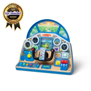 Melissa & Doug 32300 Jet Pilot Interactive Dashboard Wooden Toy for Boys and Girls Ages 3  - FSC Certified