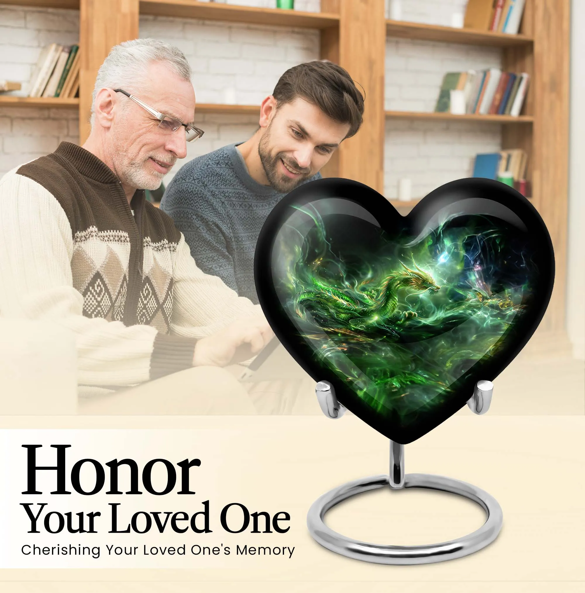 Memorial Dragon Urn for Dad: 10-inch Aluminium Cremation Keepsake