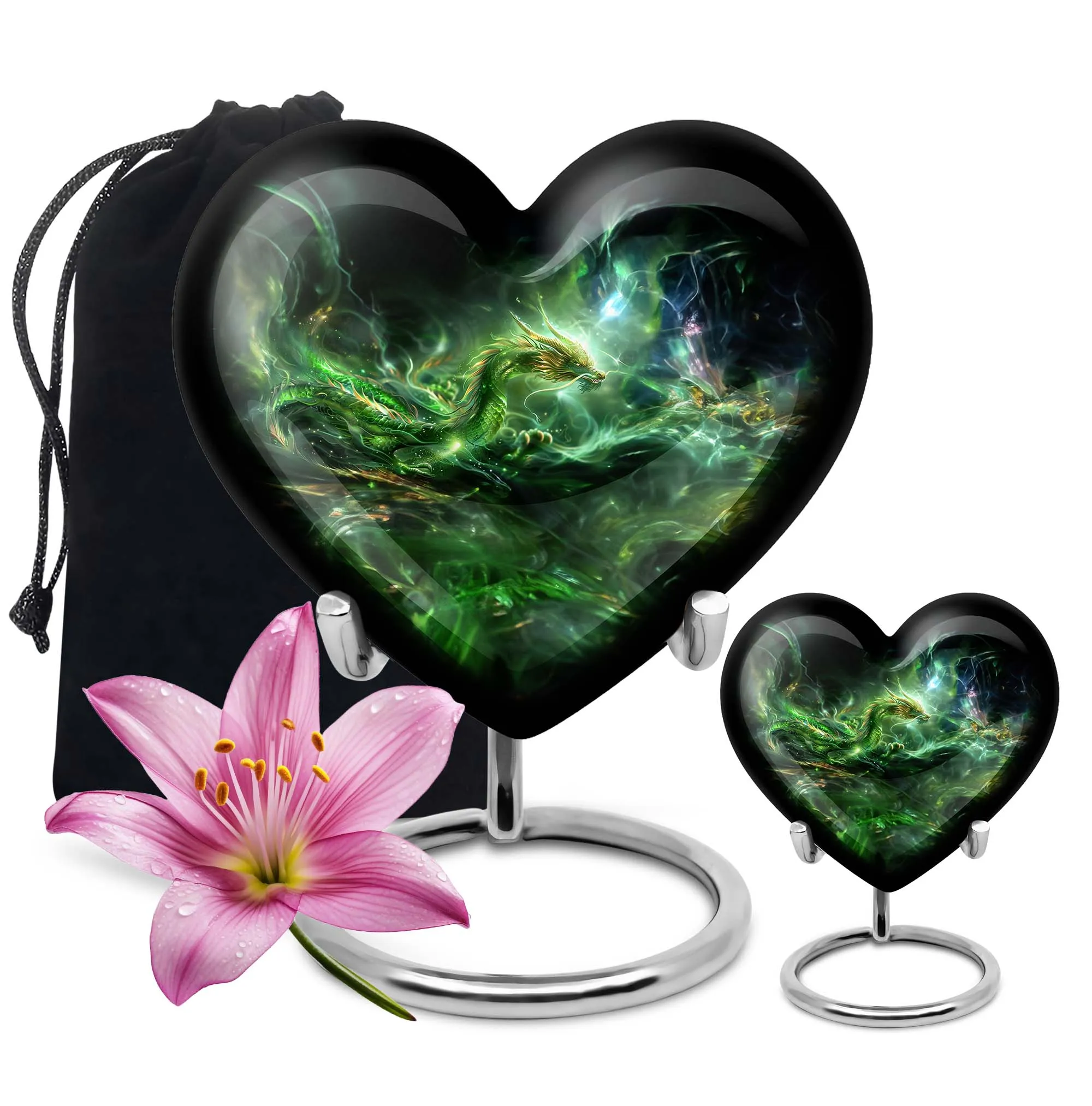 Memorial Dragon Urn for Dad: 10-inch Aluminium Cremation Keepsake
