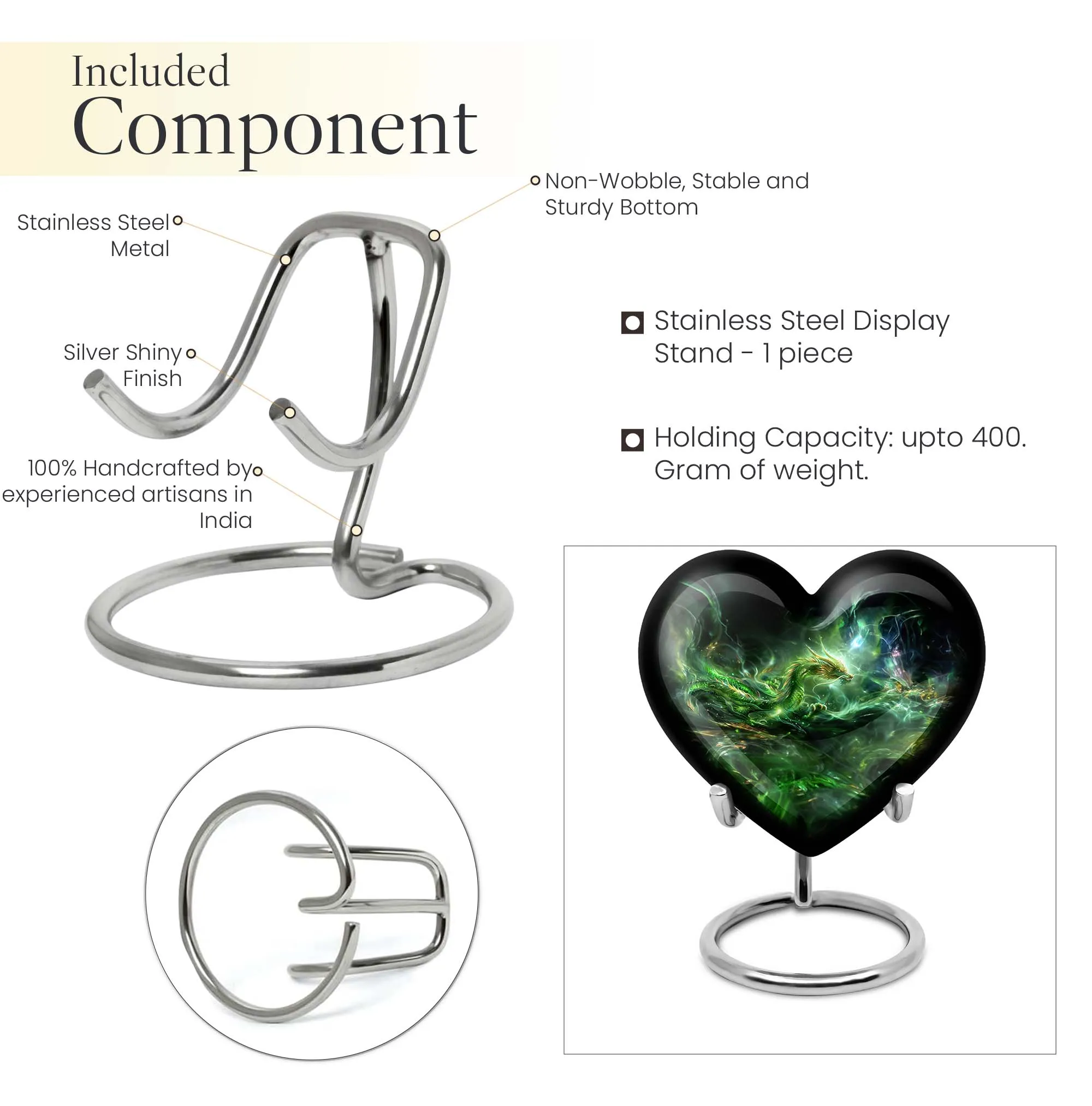 Memorial Dragon Urn for Dad: 10-inch Aluminium Cremation Keepsake