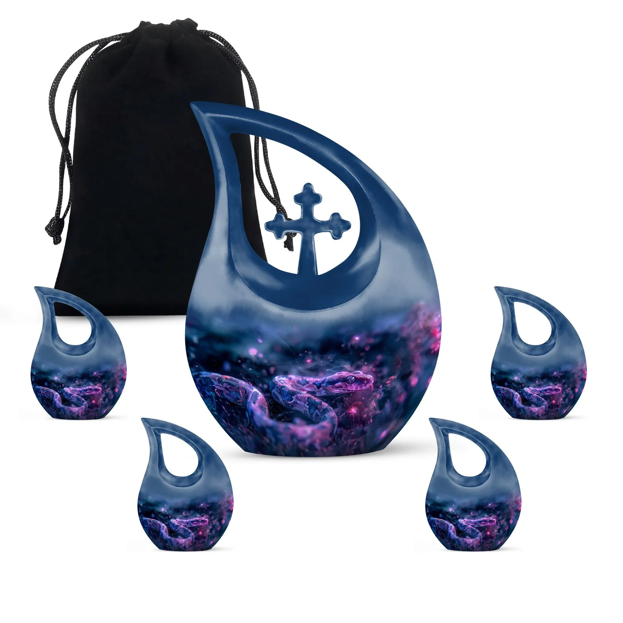 Memorial Infinity Cosmic Serpent Dream Urn Casket for Last