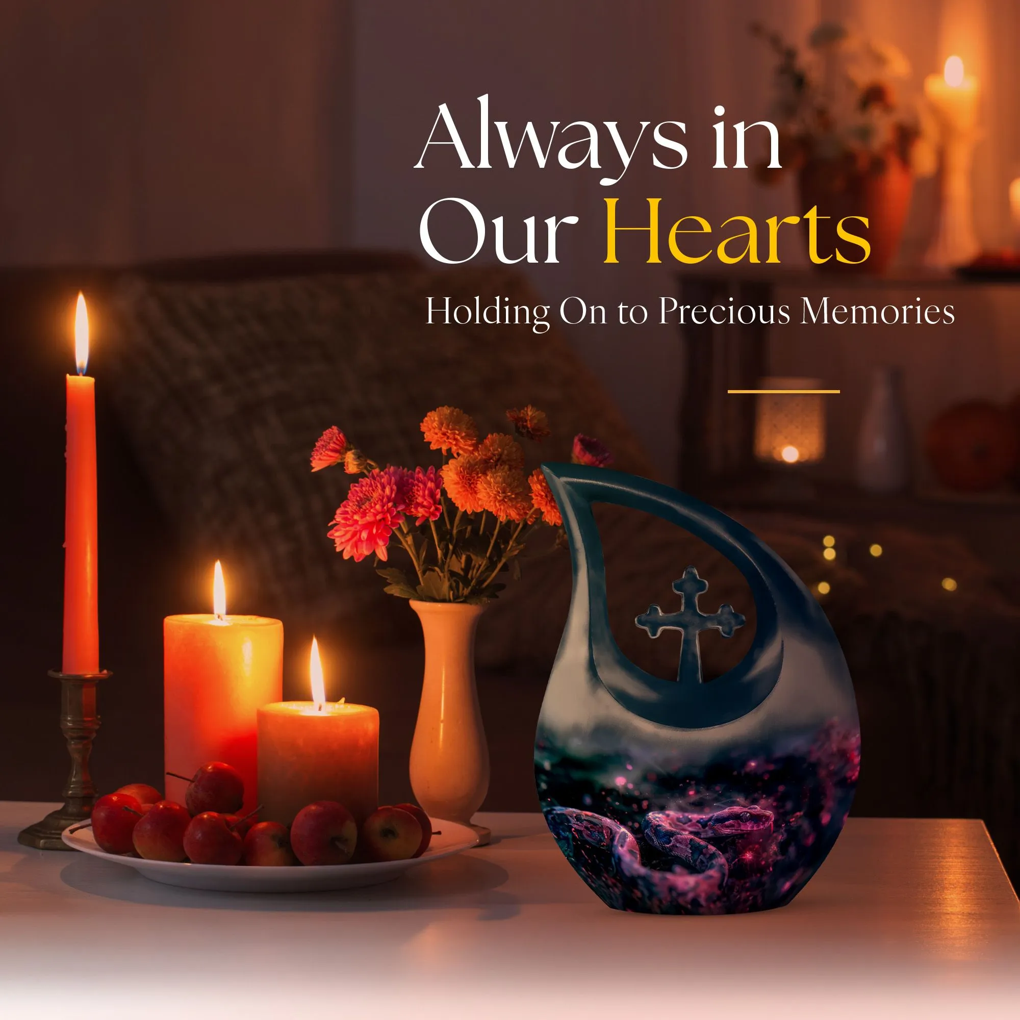 Memorial Infinity Cosmic Serpent Dream Urn Casket for Last
