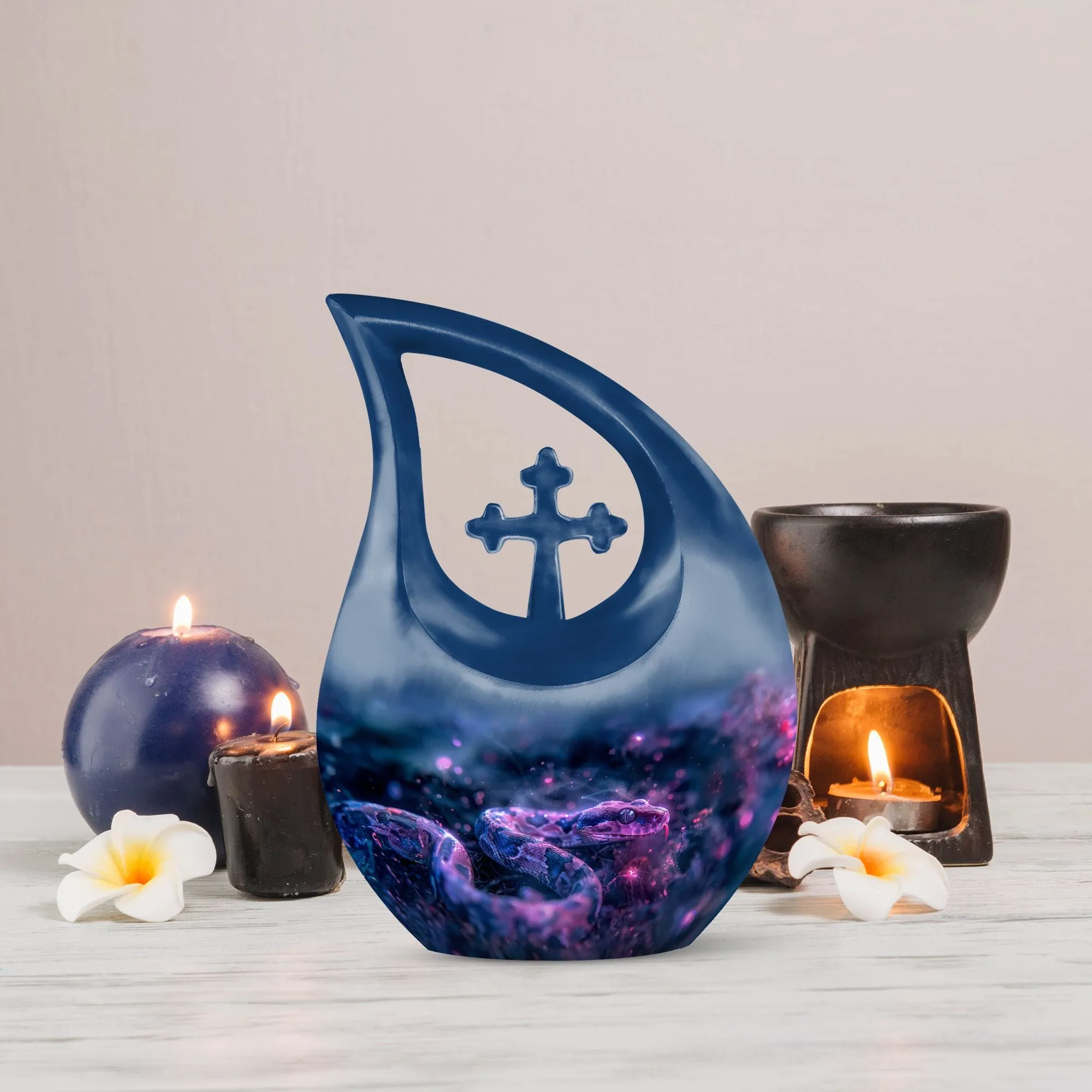 Memorial Infinity Cosmic Serpent Dream Urn Casket for Last