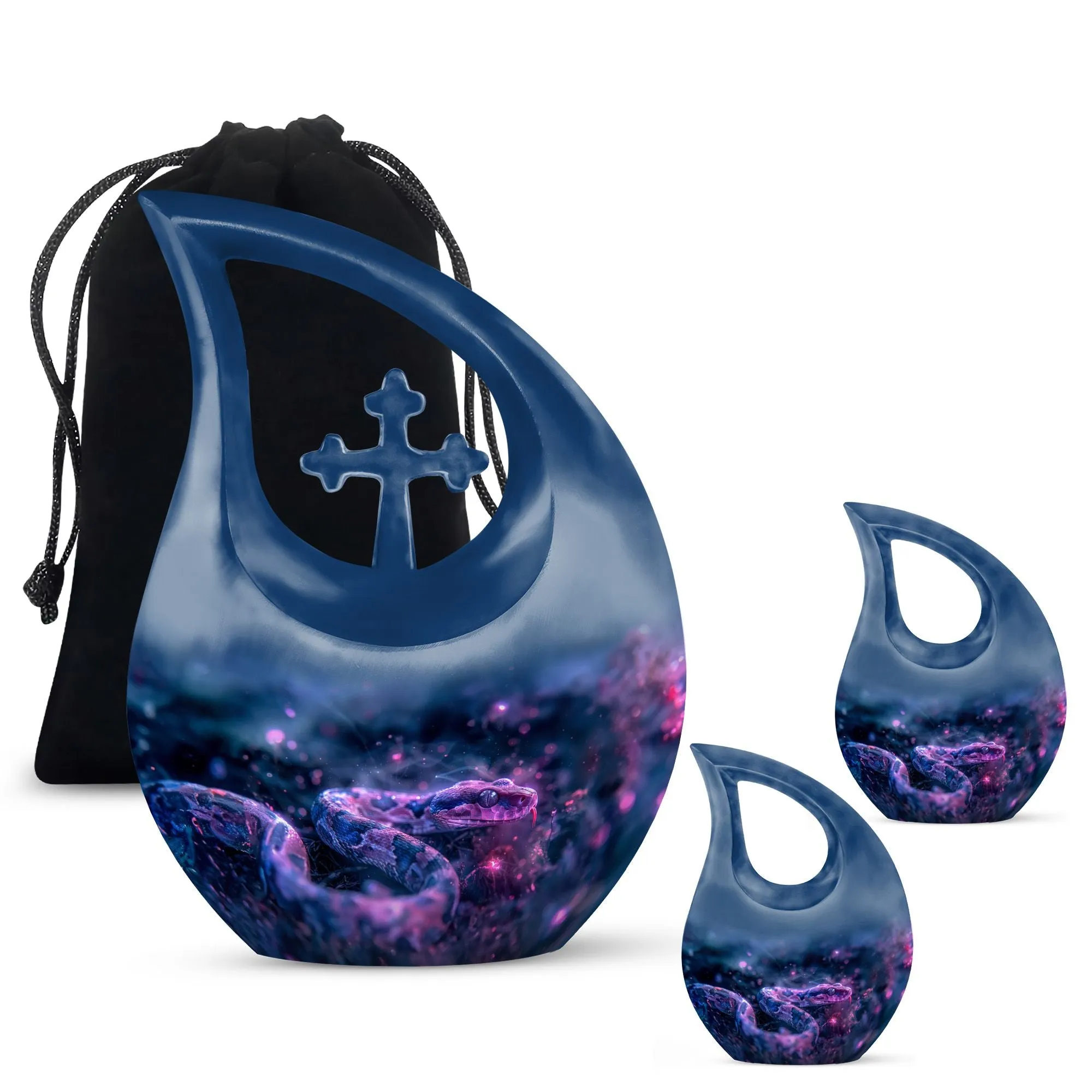 Memorial Infinity Cosmic Serpent Dream Urn Casket for Last