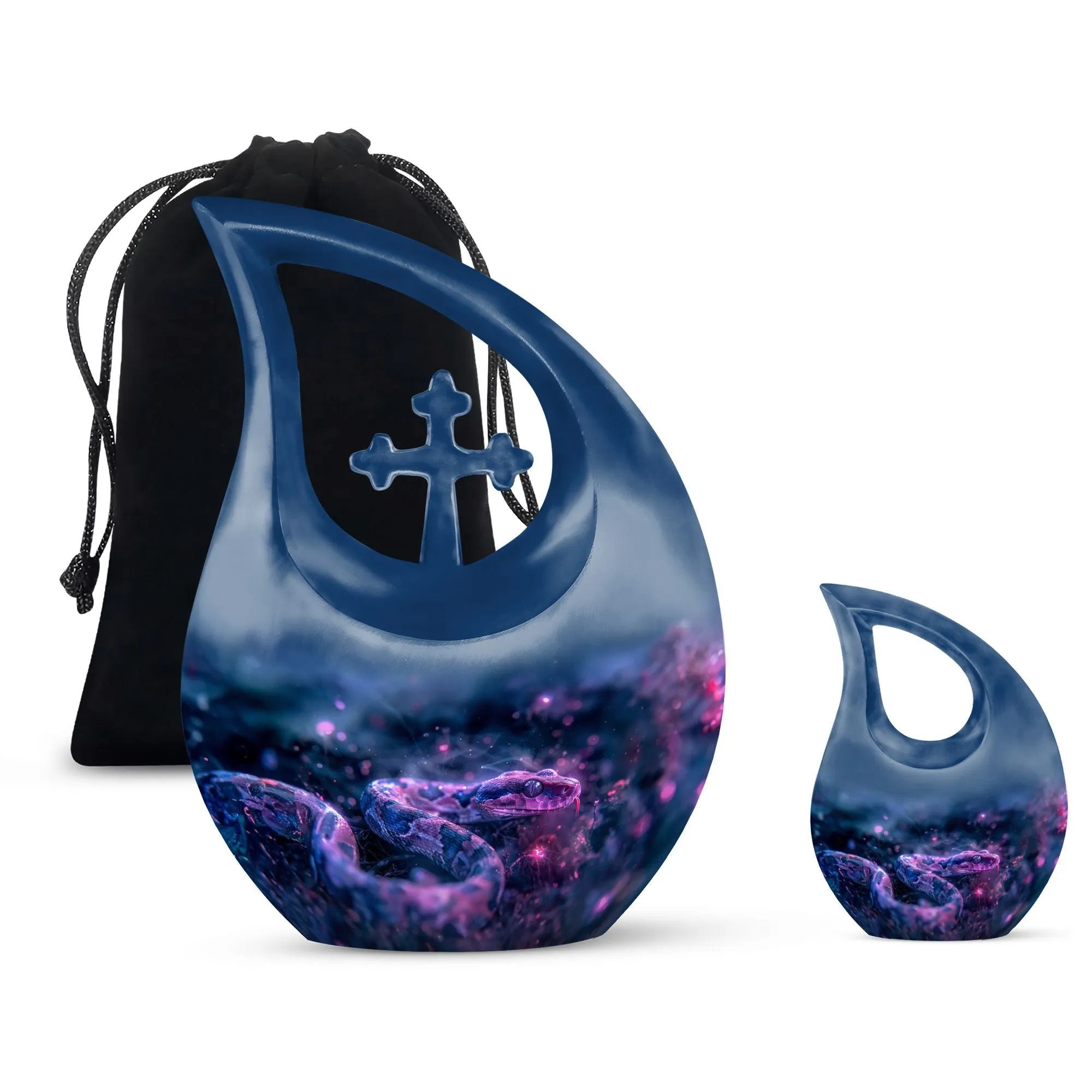 Memorial Infinity Cosmic Serpent Dream Urn Casket for Last