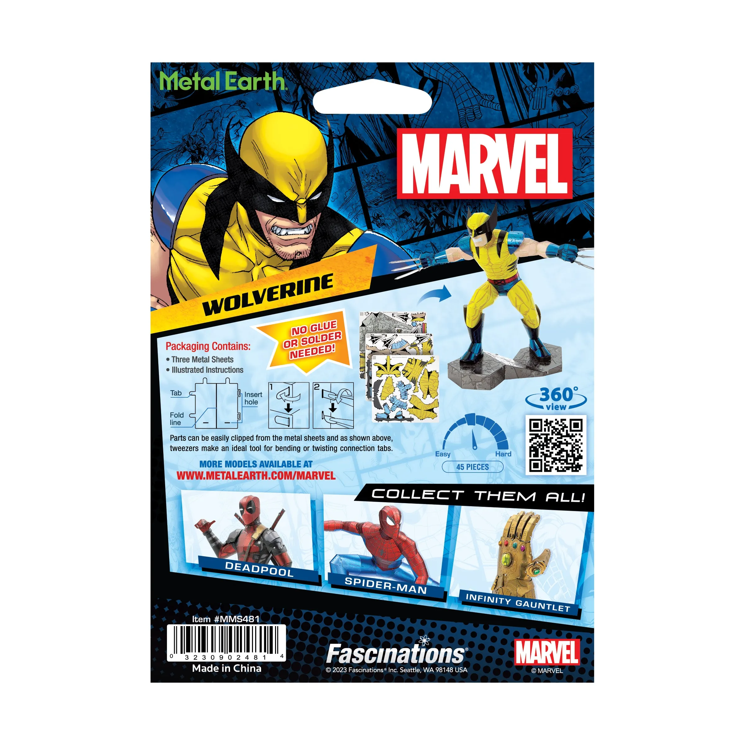 Metal Earth Marvel Wolverine 3D Steel Model Kit