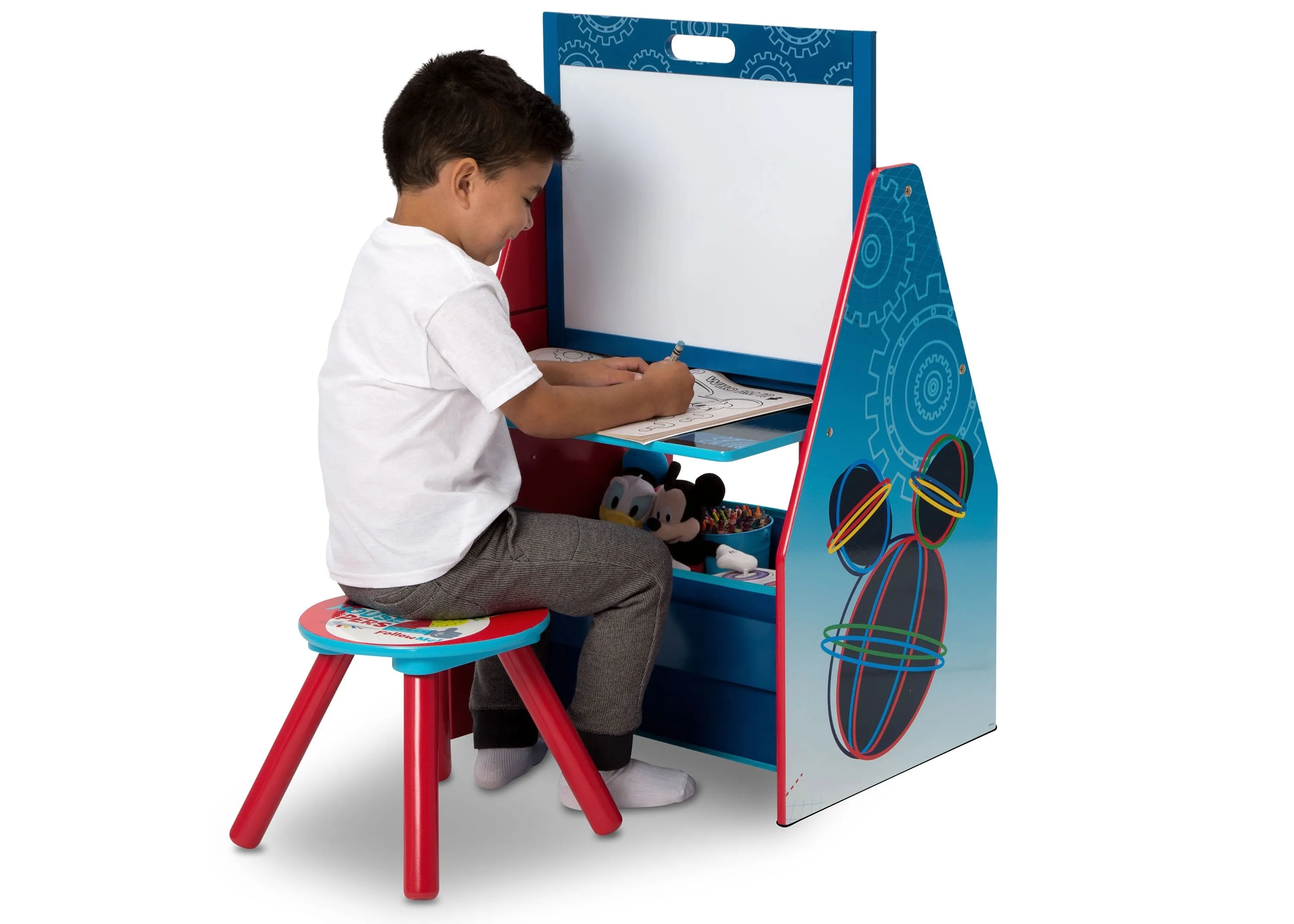 Mickey Mouse Activity Center - Easel Desk with Stool & Toy Organizer