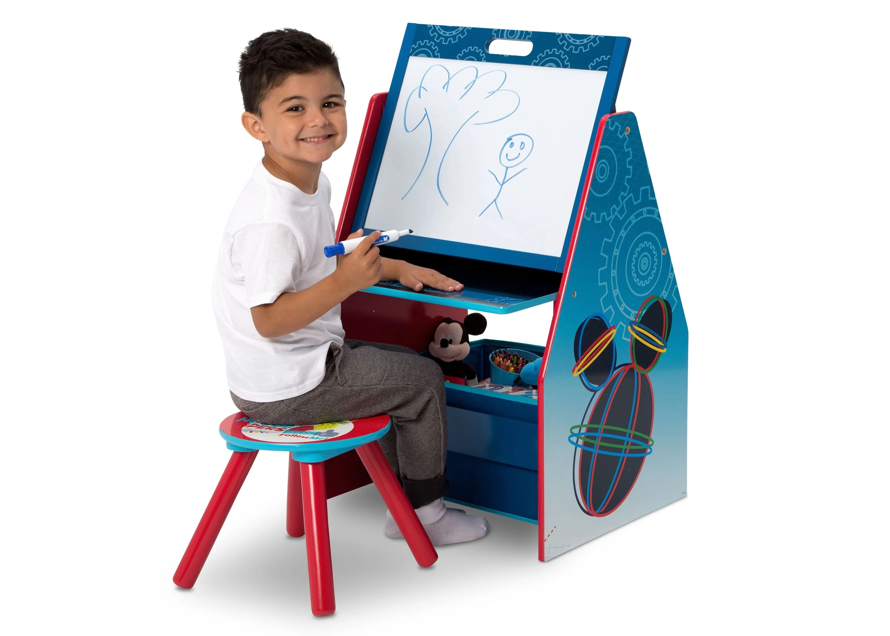 Mickey Mouse Activity Center - Easel Desk with Stool & Toy Organizer