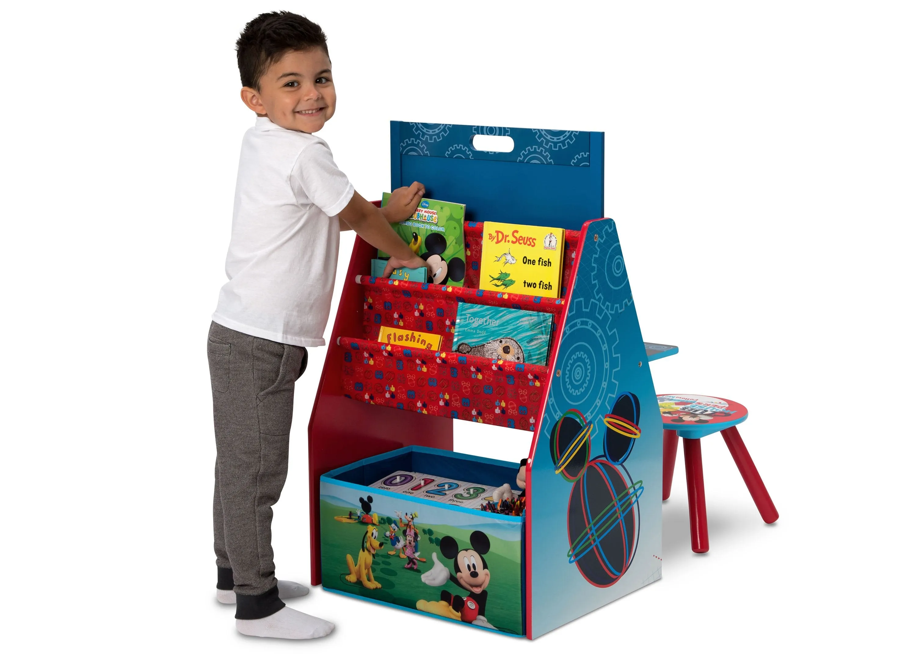 Mickey Mouse Activity Center - Easel Desk with Stool & Toy Organizer