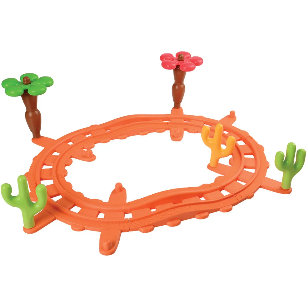 Musical Train Toy with Interchangeable Characters, Tunes, and Speeds | Track or Free-Wheel Play