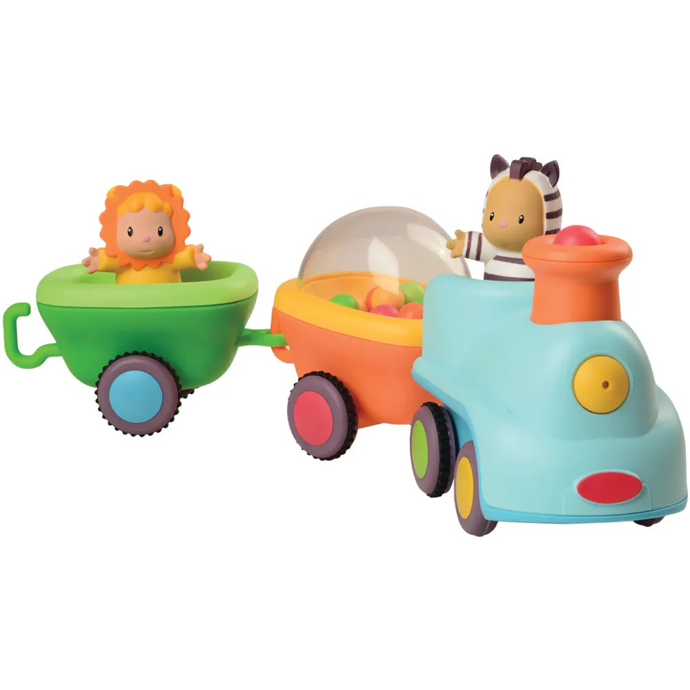 Musical Train Toy with Interchangeable Characters, Tunes, and Speeds | Track or Free-Wheel Play