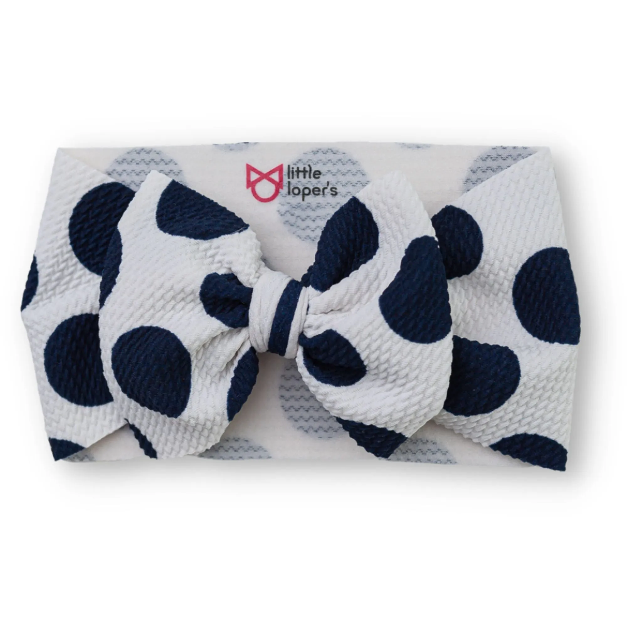 Og Off White Navy Polka Dots Headwrap