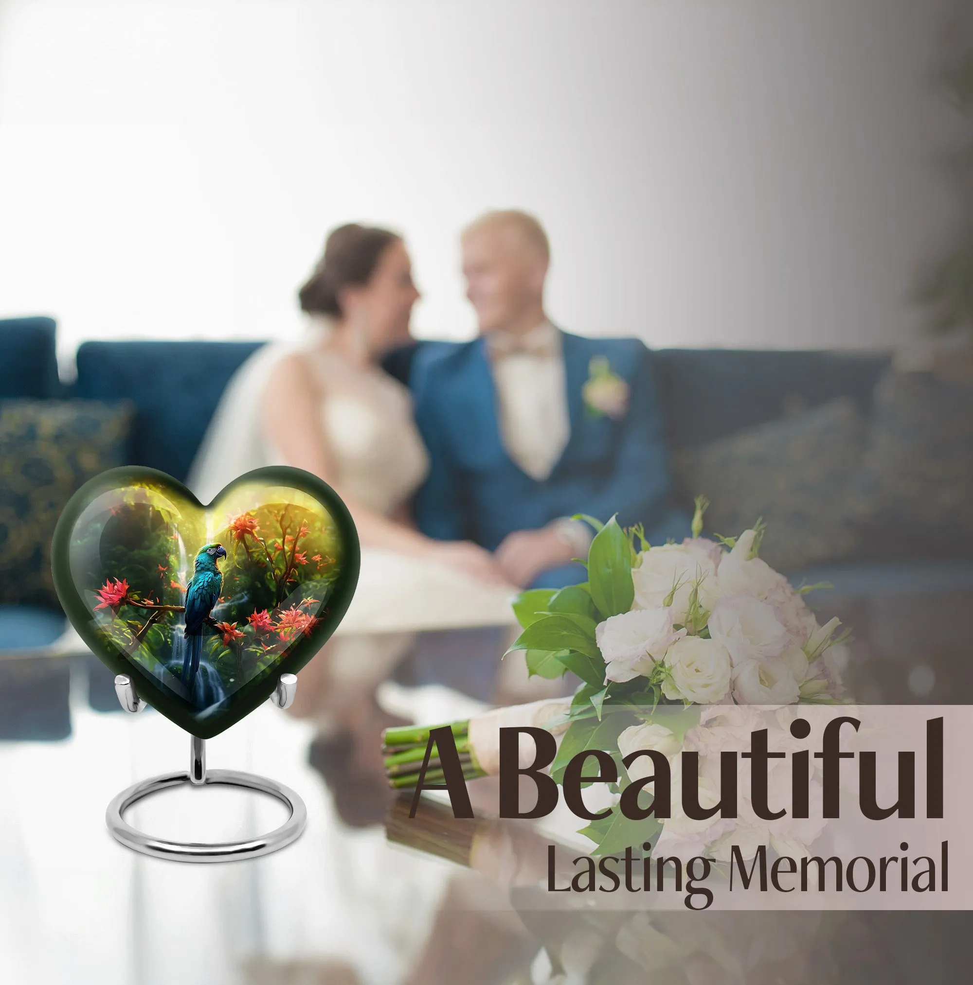 Parrot Memorial Forever Cremation Urn Human Women Ashes