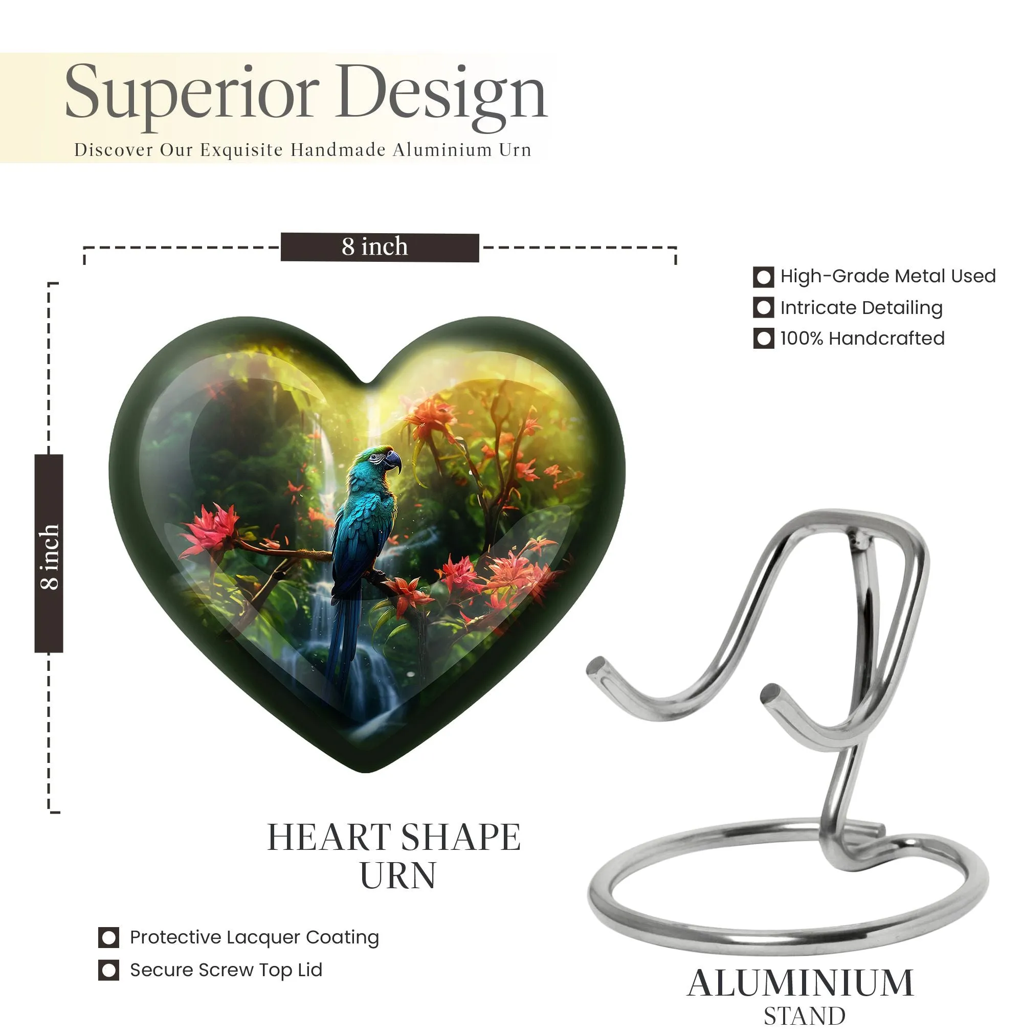 Parrot Memorial Forever Cremation Urn Human Women Ashes