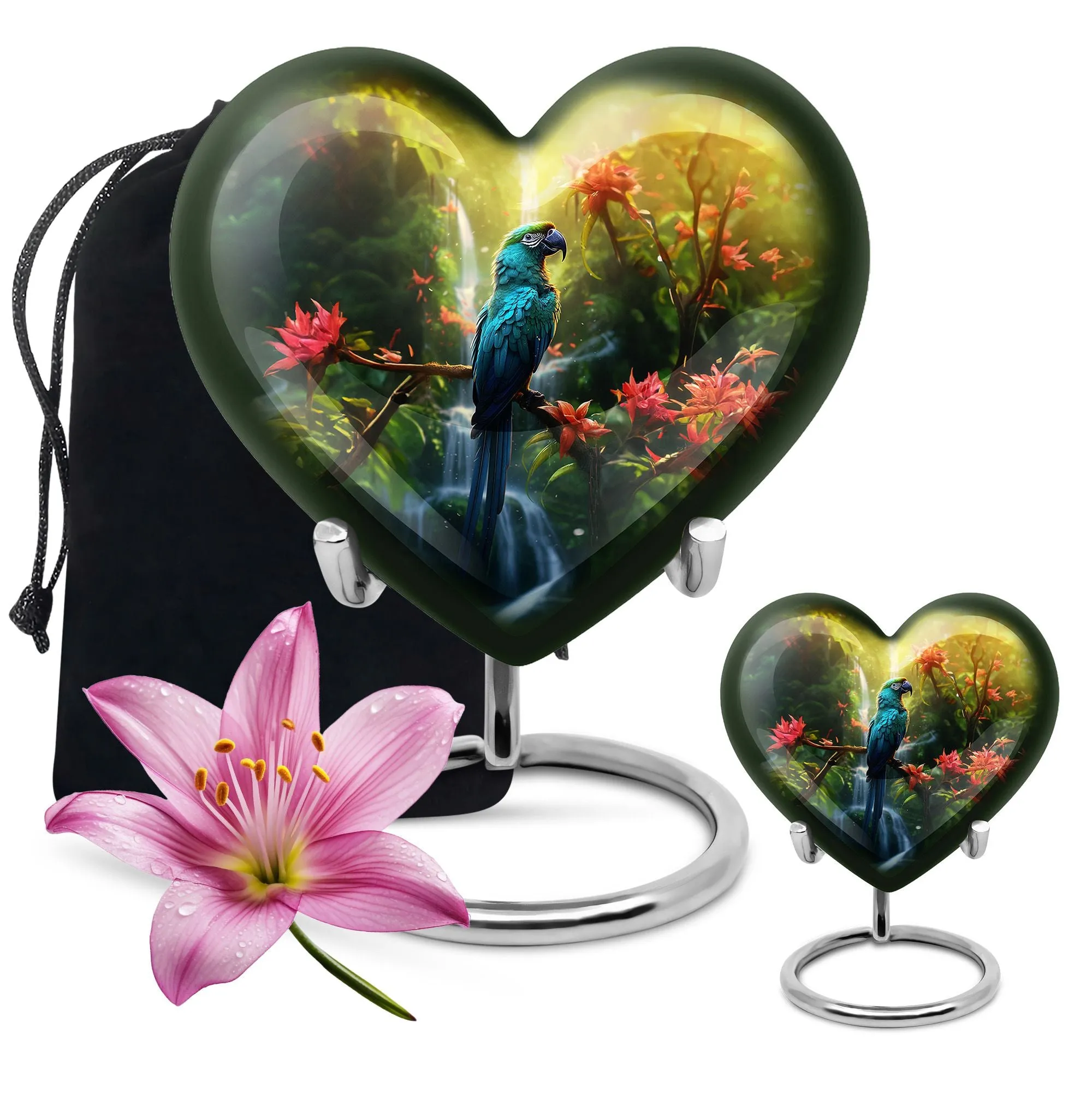 Parrot Memorial Forever Cremation Urn Human Women Ashes