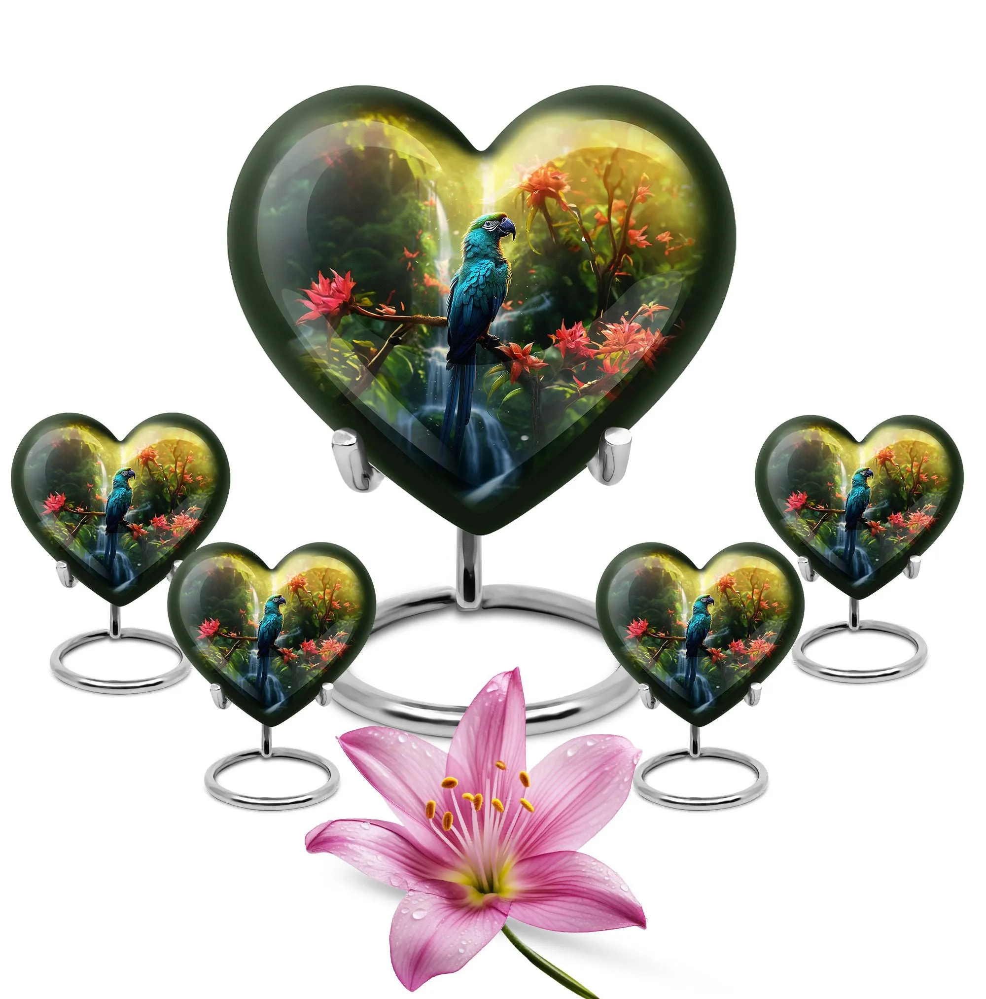 Parrot Memorial Forever Cremation Urn Human Women Ashes