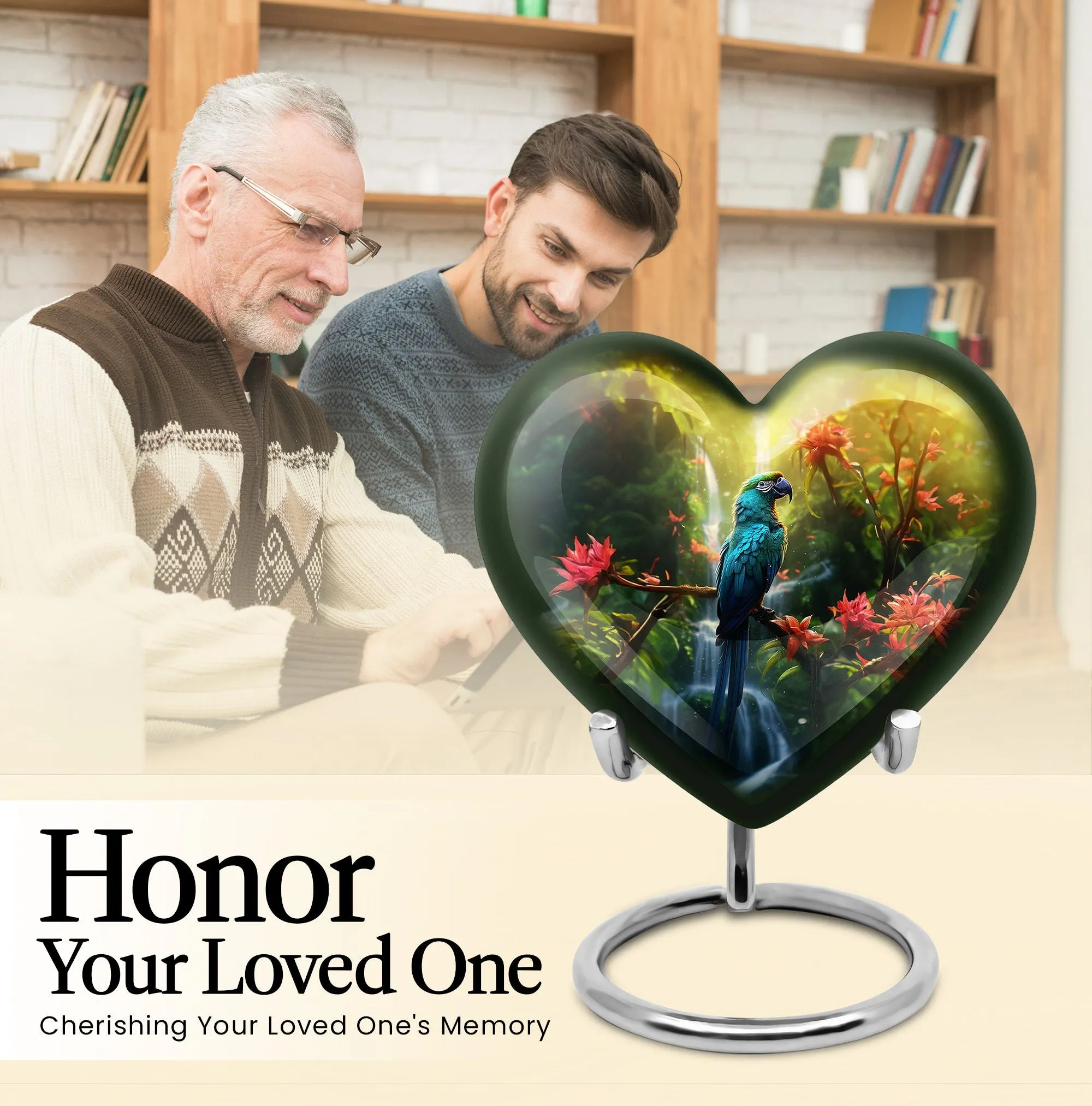 Parrot Memorial Forever Cremation Urn Human Women Ashes