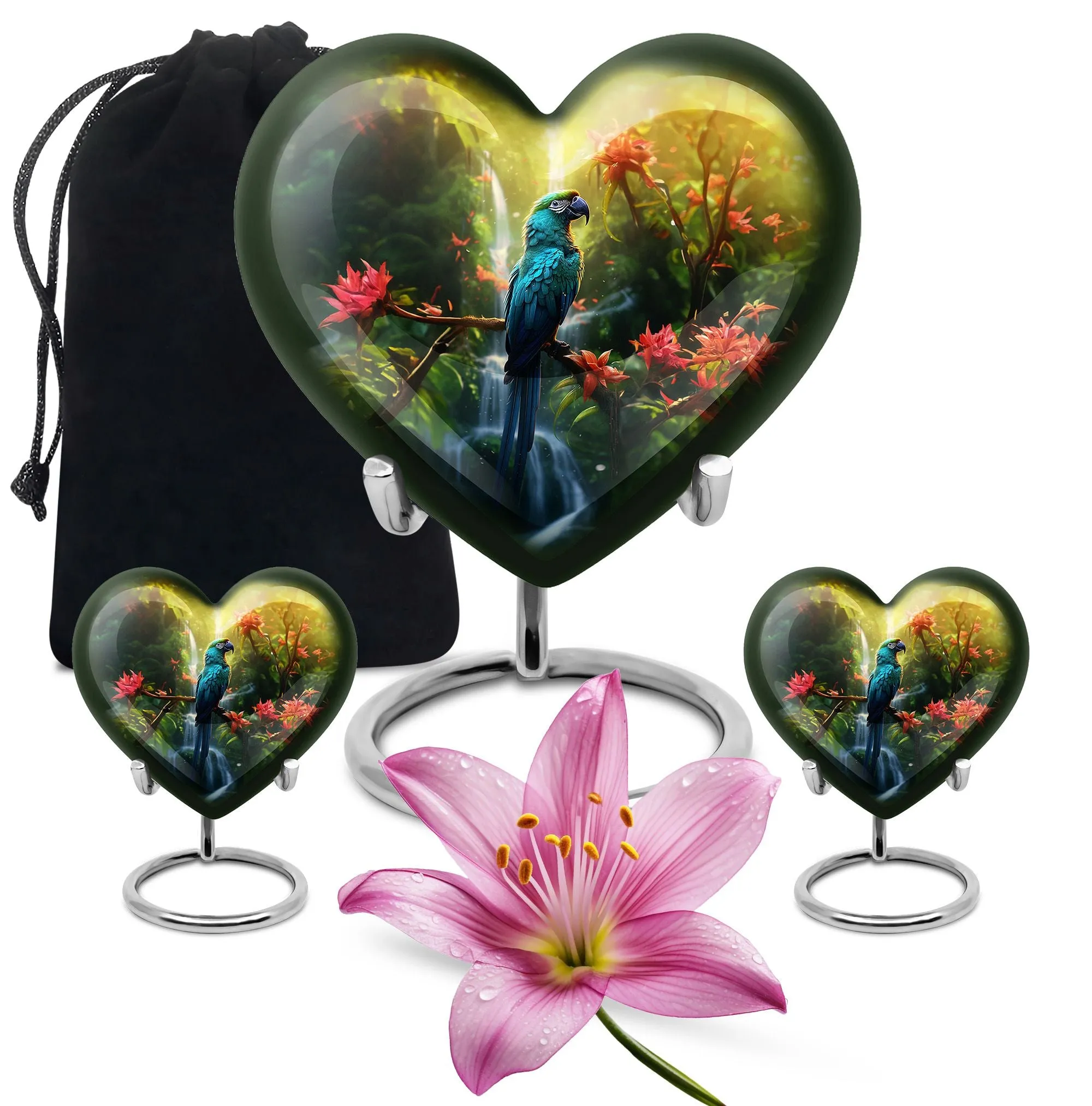 Parrot Memorial Forever Cremation Urn Human Women Ashes