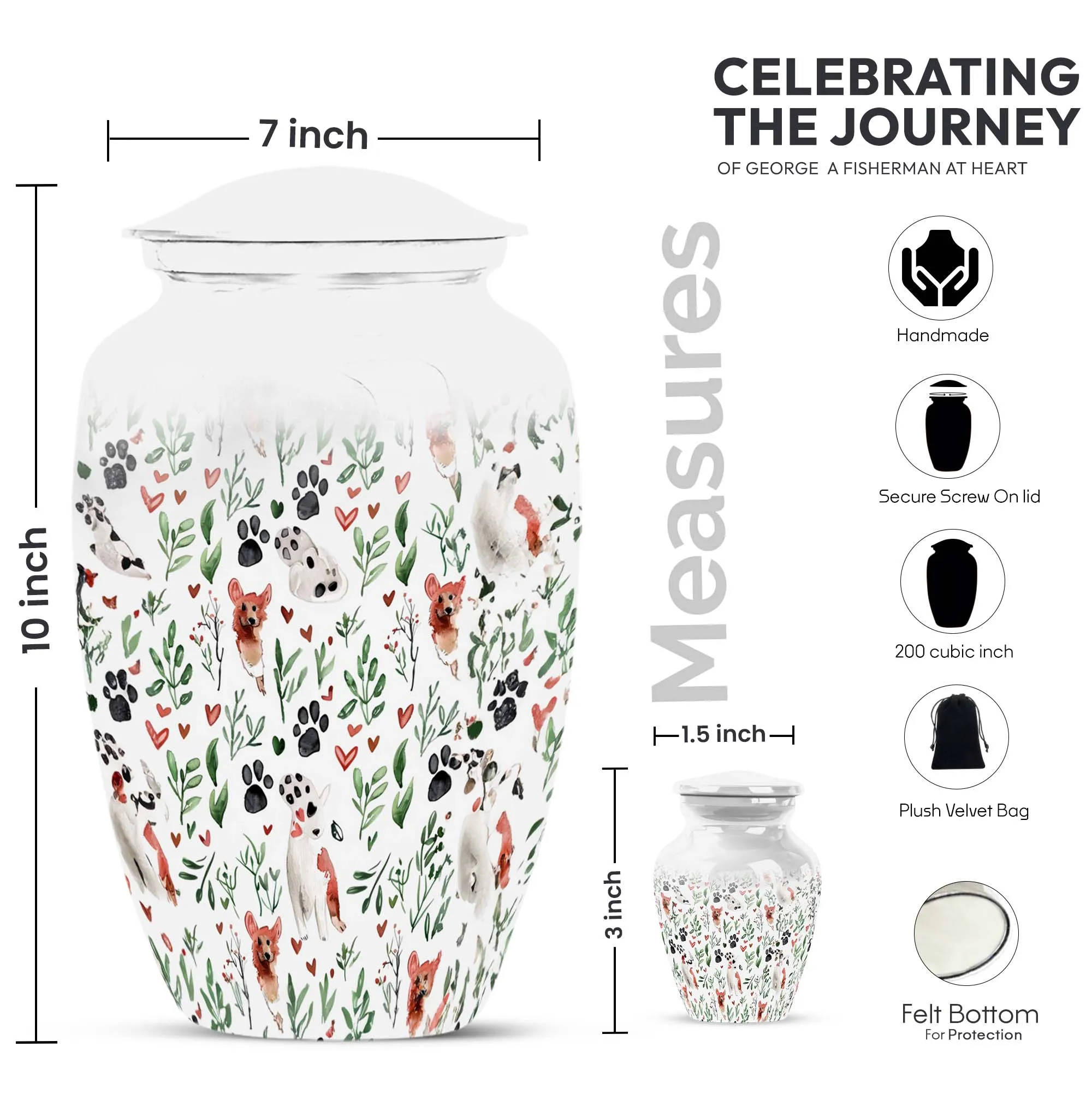 PAWS Urn Elegance - Grand Memorial Burial Urn for Beloved