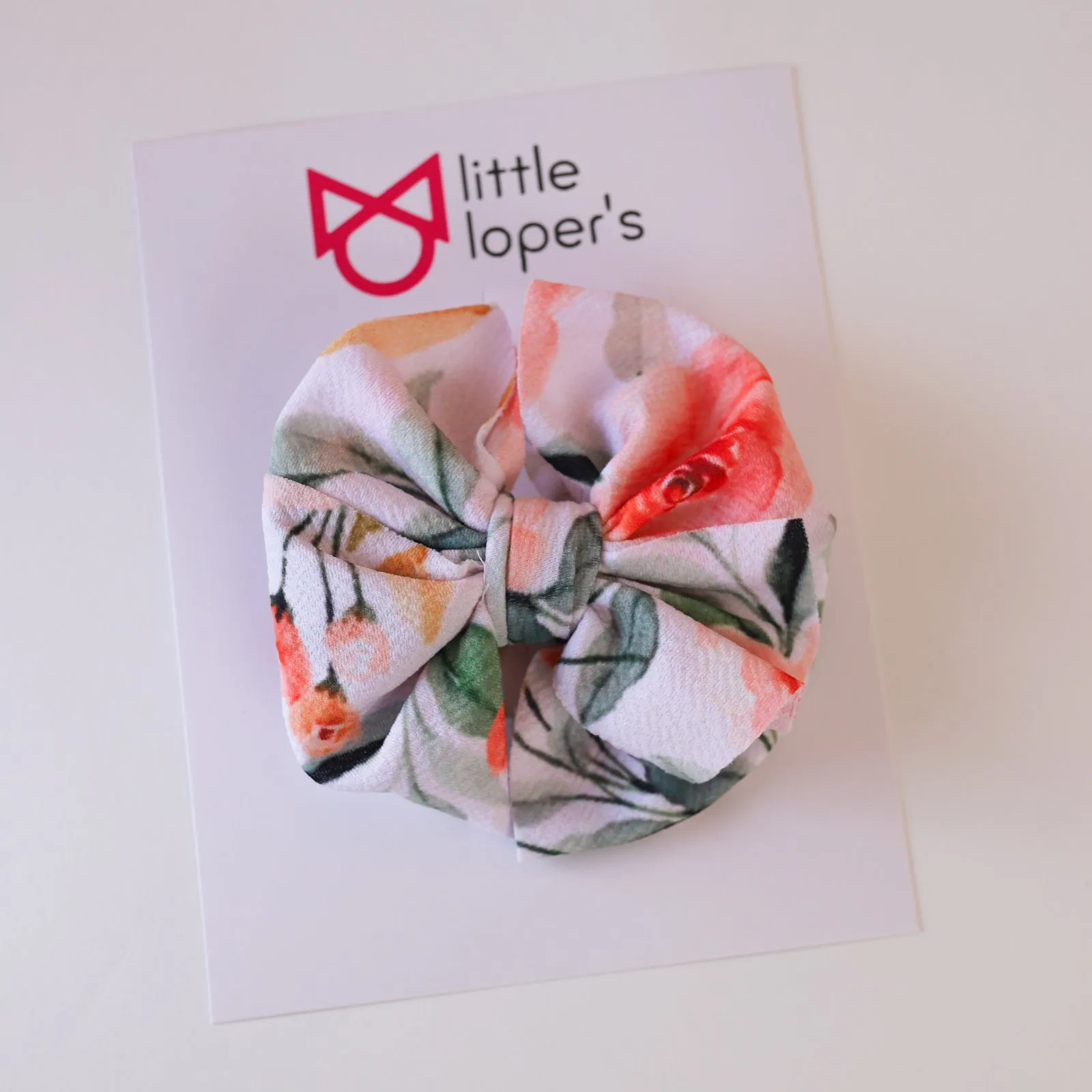 Peachy Floral Big   Skinny Bow