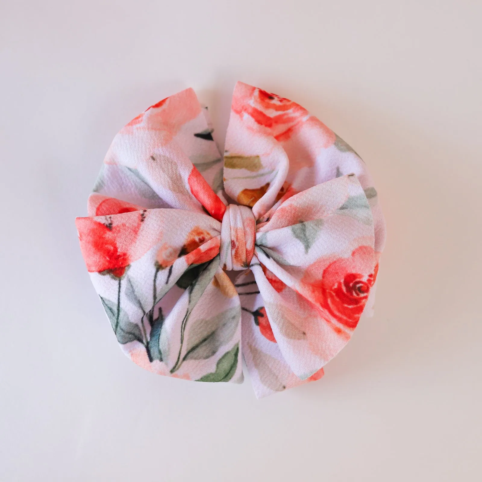 Peachy Floral Big   Skinny Bow
