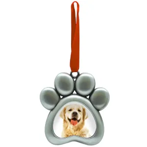 Pearhead Pawprints Metal Ornament Grey Gift Household