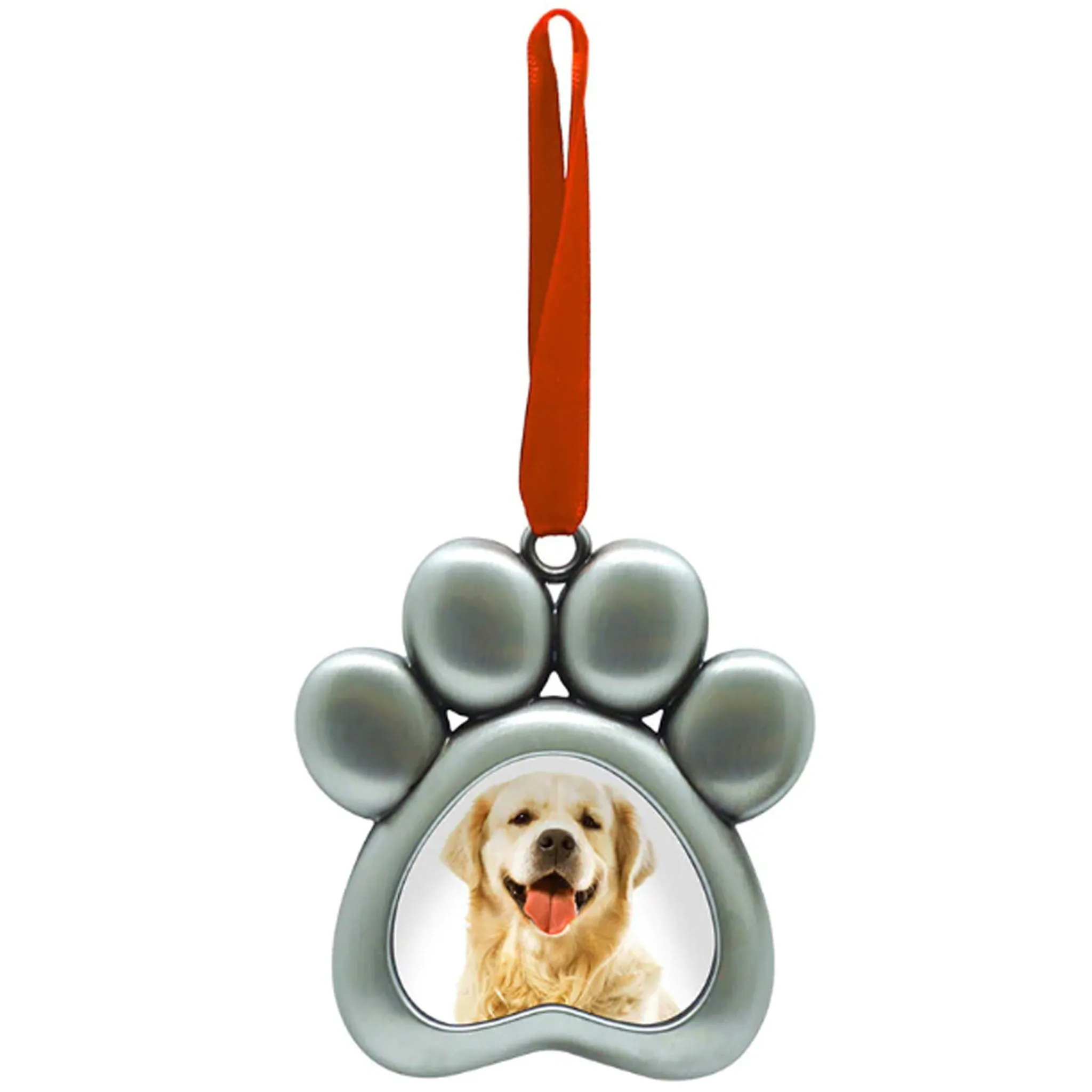 Pearhead Pawprints Metal Ornament Grey Gift Household