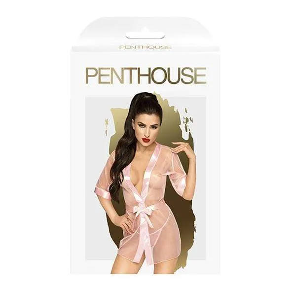 Penthouse - Midnight Mirage Mesh Satin Kimono Robe