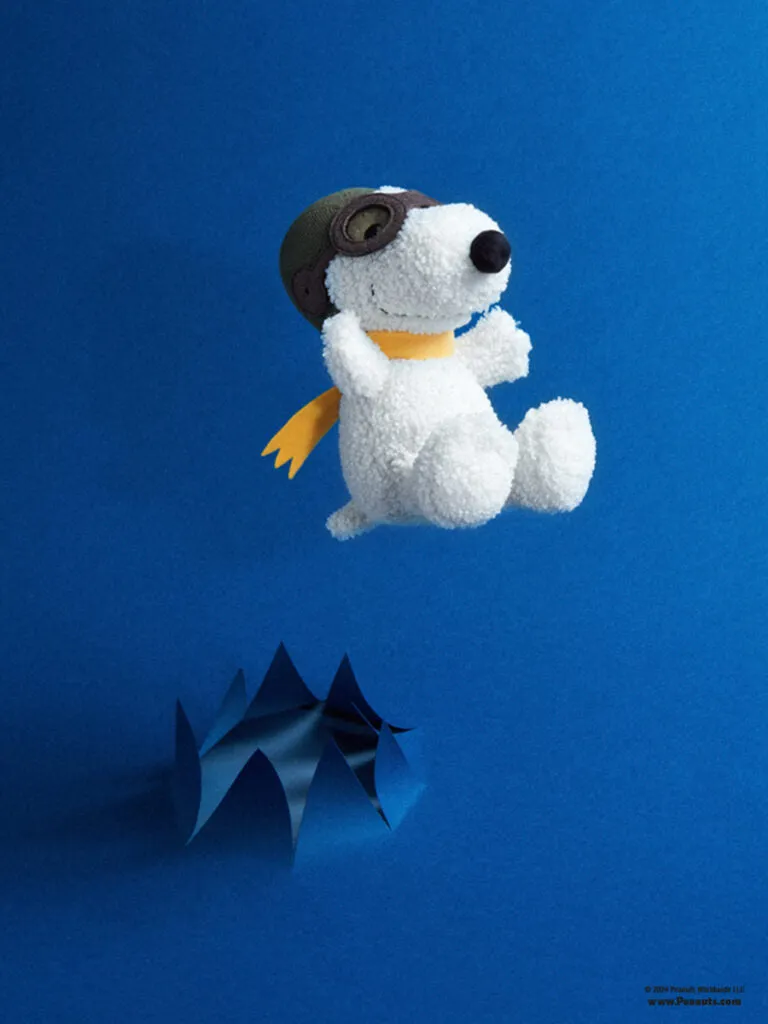 Plush SNOOPY Sitting Flying Ace 8"