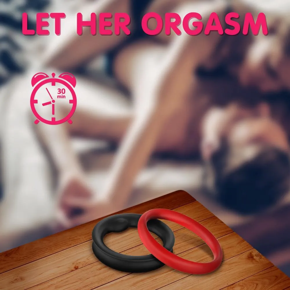 Propinkup 1.5-Inch Premium Stretchy Longer Harder Stronger Erection Cock Ring Set