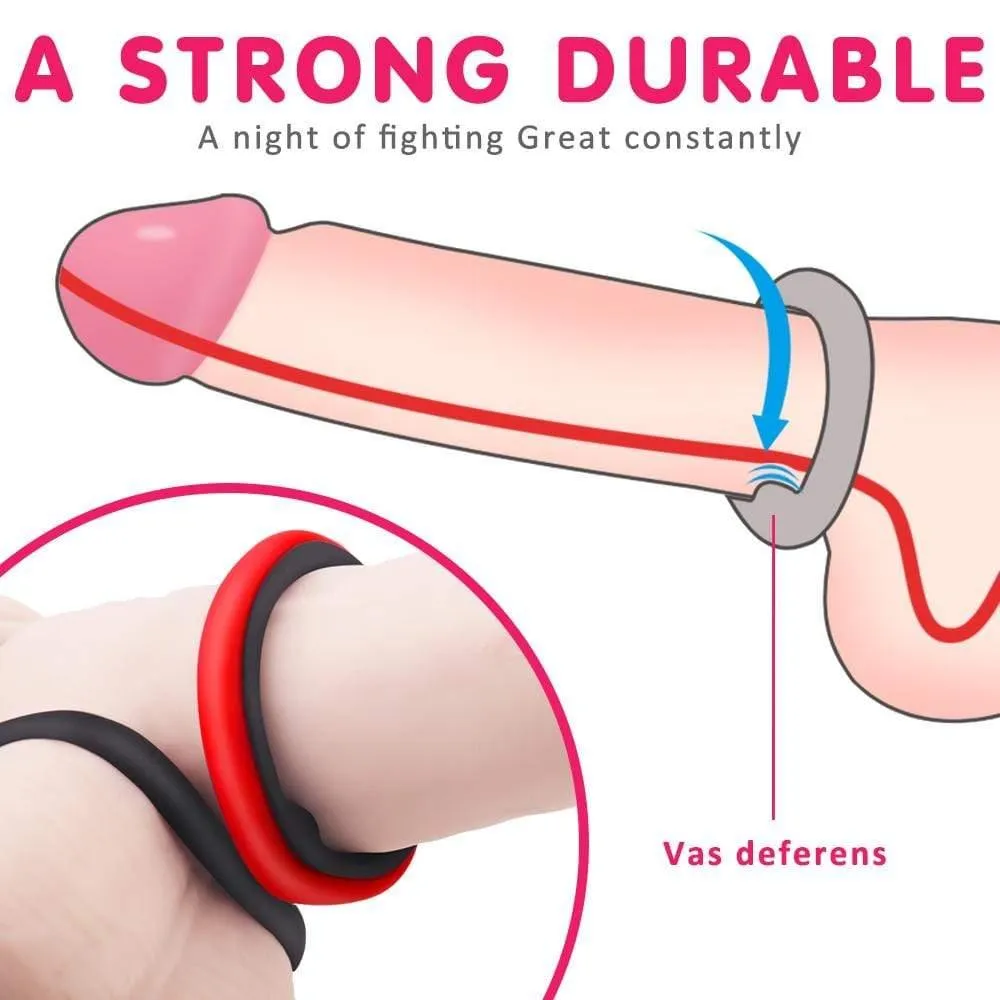Propinkup 1.5-Inch Premium Stretchy Longer Harder Stronger Erection Cock Ring Set