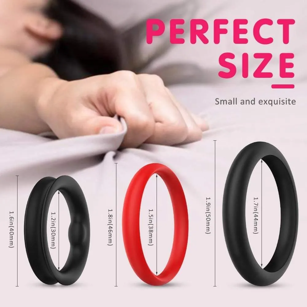 Propinkup 1.5-Inch Premium Stretchy Longer Harder Stronger Erection Cock Ring Set