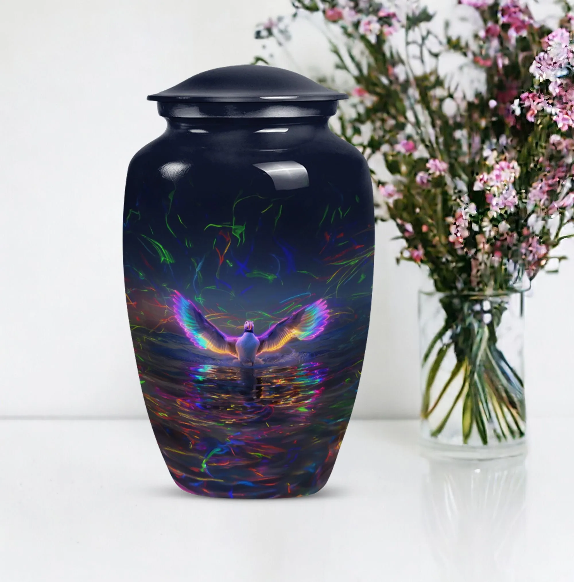 Puffin Bird Memorial Sanctuary - Urn for Lasting Ashes Tribute