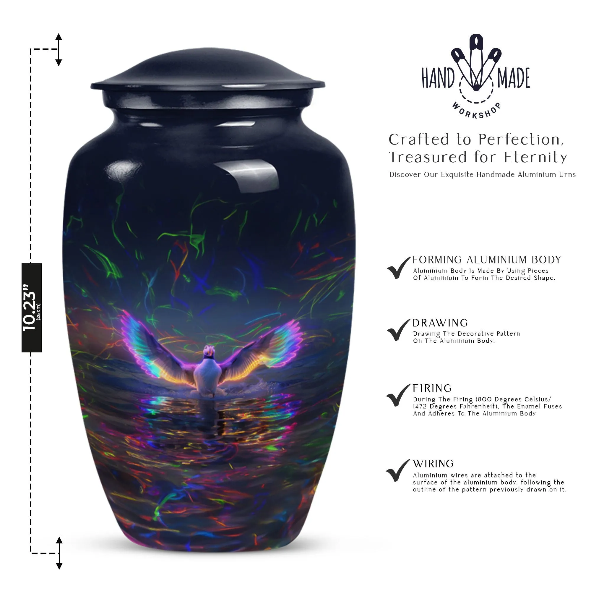 Puffin Bird Memorial Sanctuary - Urn for Lasting Ashes Tribute