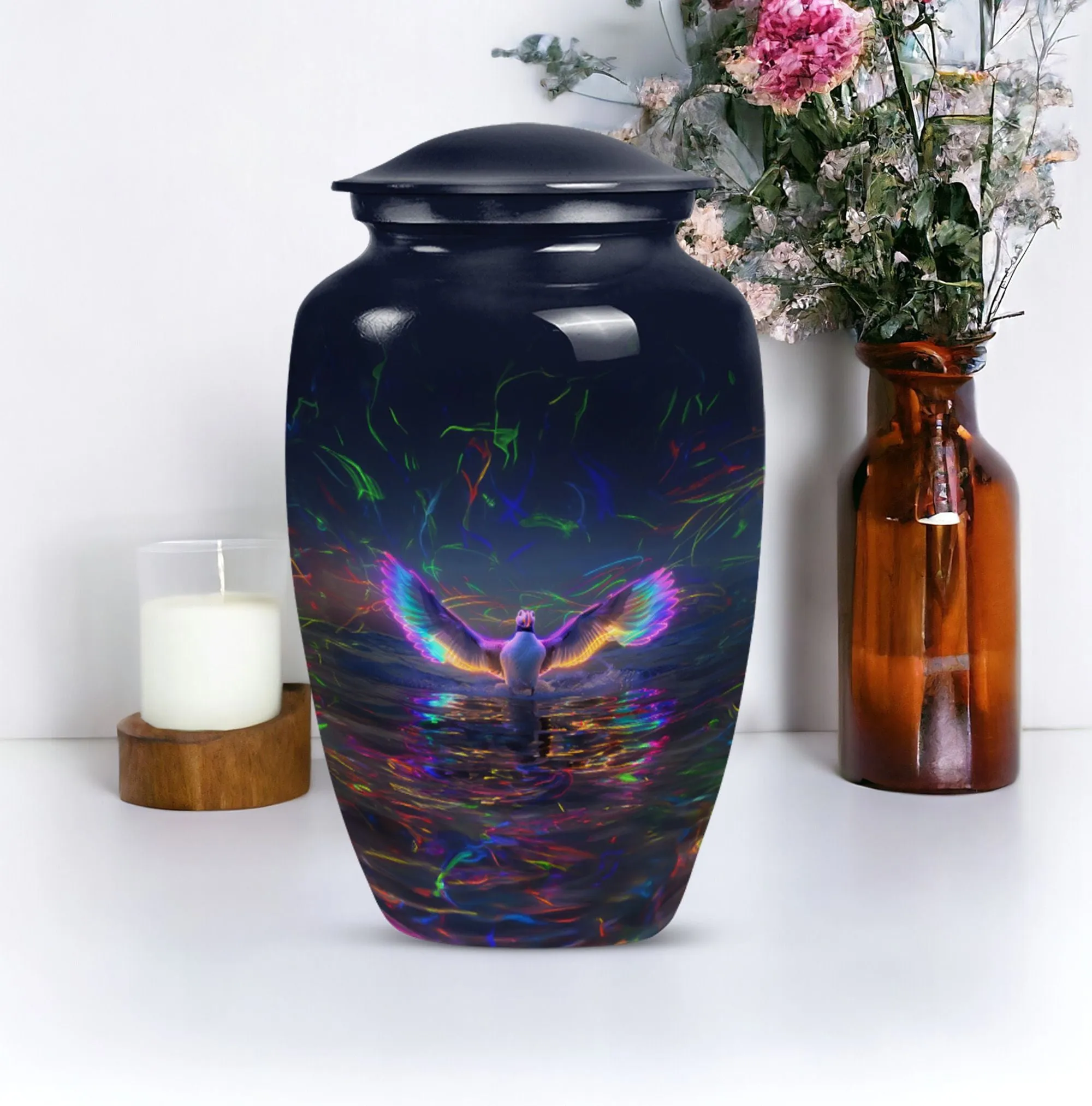 Puffin Bird Memorial Sanctuary - Urn for Lasting Ashes Tribute