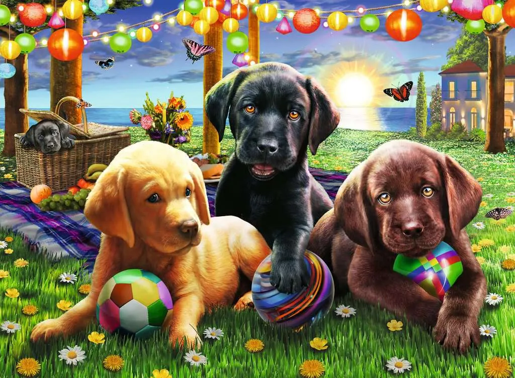 Puppy Picnic 100pc Puzzle
