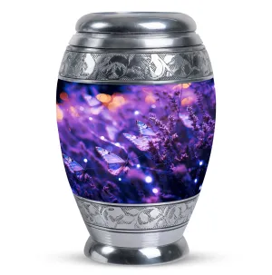 Purple Butterfly Divine Rest- Burial Ashes Container for Adults