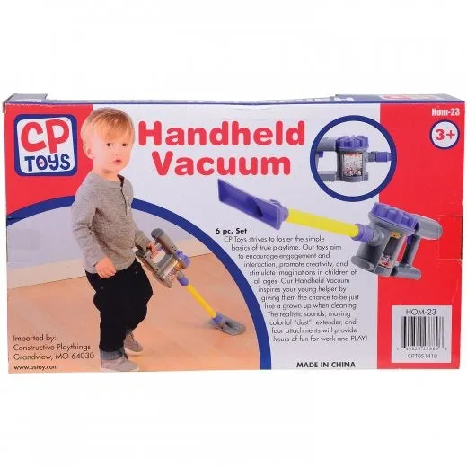 Realistic Handheld Toy Vacuum Cleaner with Attachments | 6-Piece Play Cleaning Set