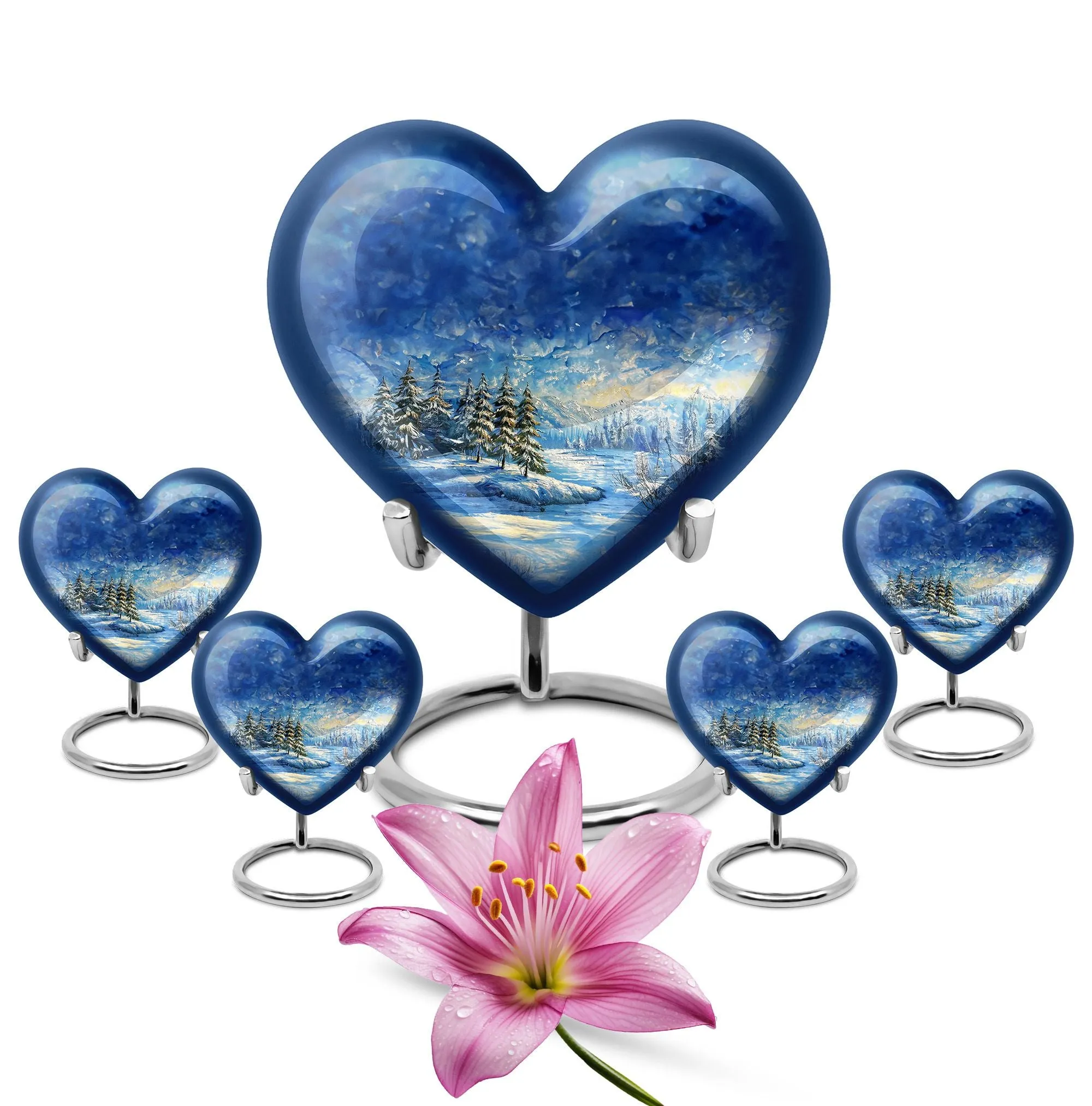 Snowflakes Urn- A Tranquil Homage Eternity Vessel for Loved Ones