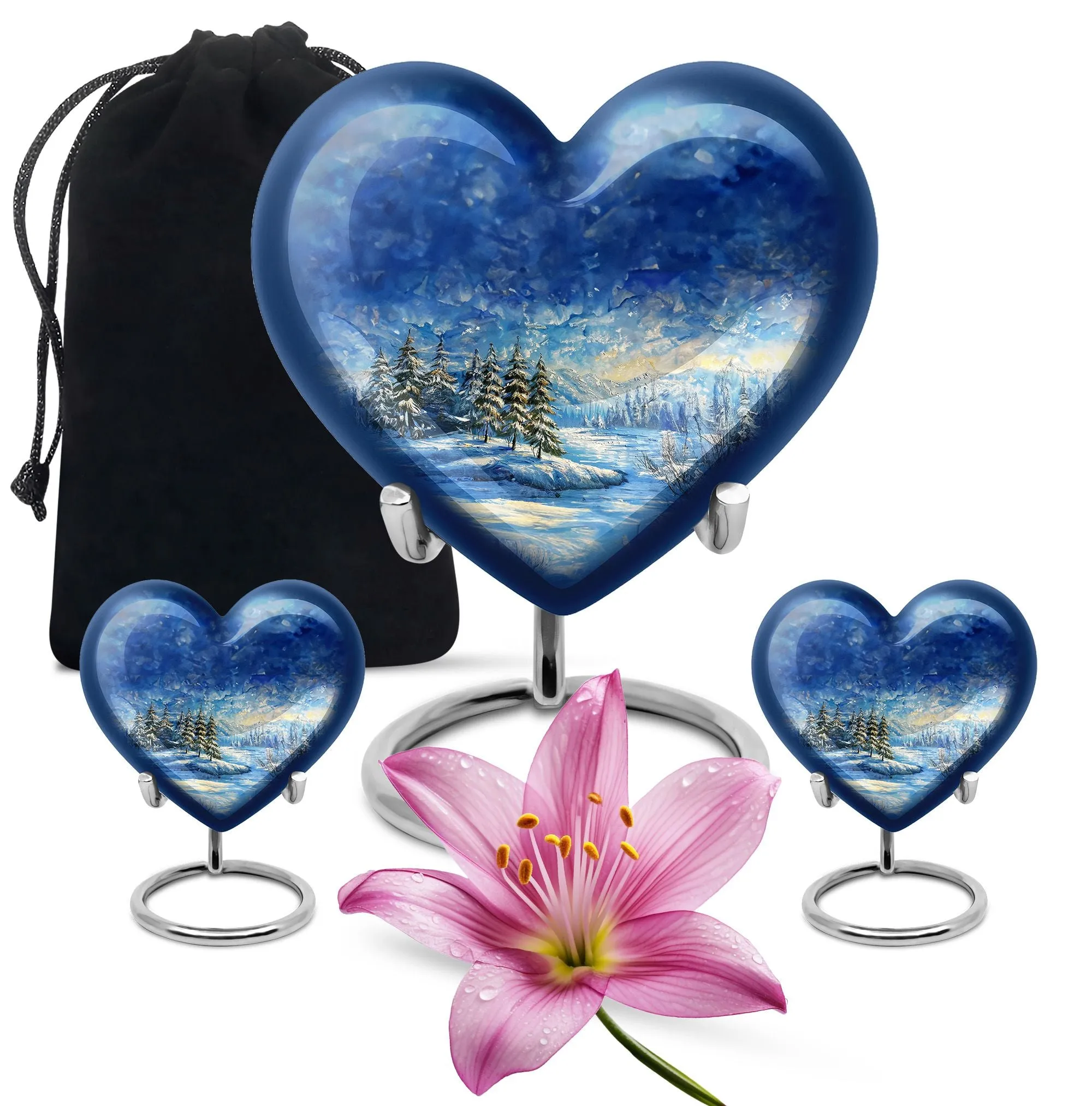 Snowflakes Urn- A Tranquil Homage Eternity Vessel for Loved Ones