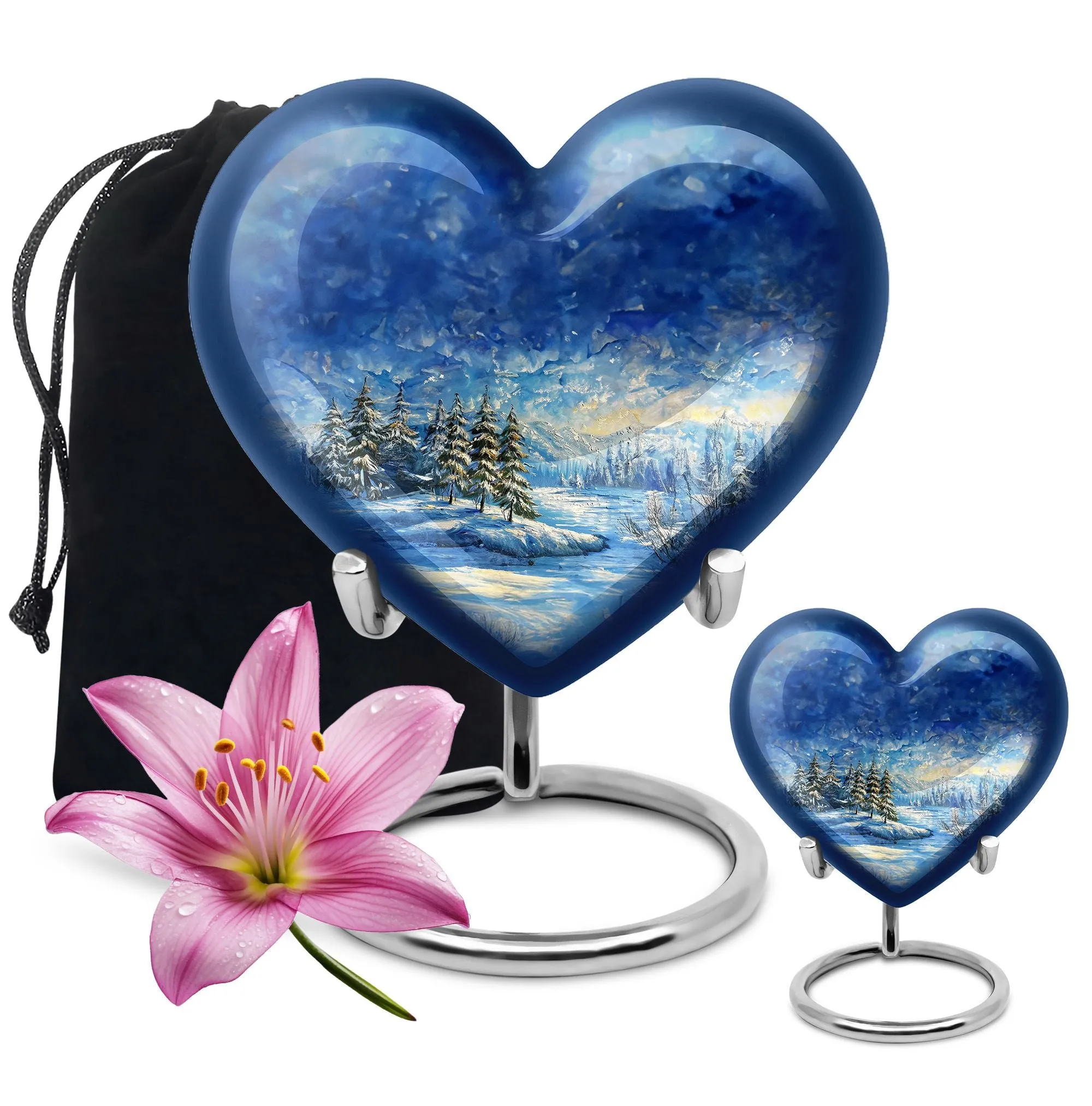 Snowflakes Urn- A Tranquil Homage Eternity Vessel for Loved Ones