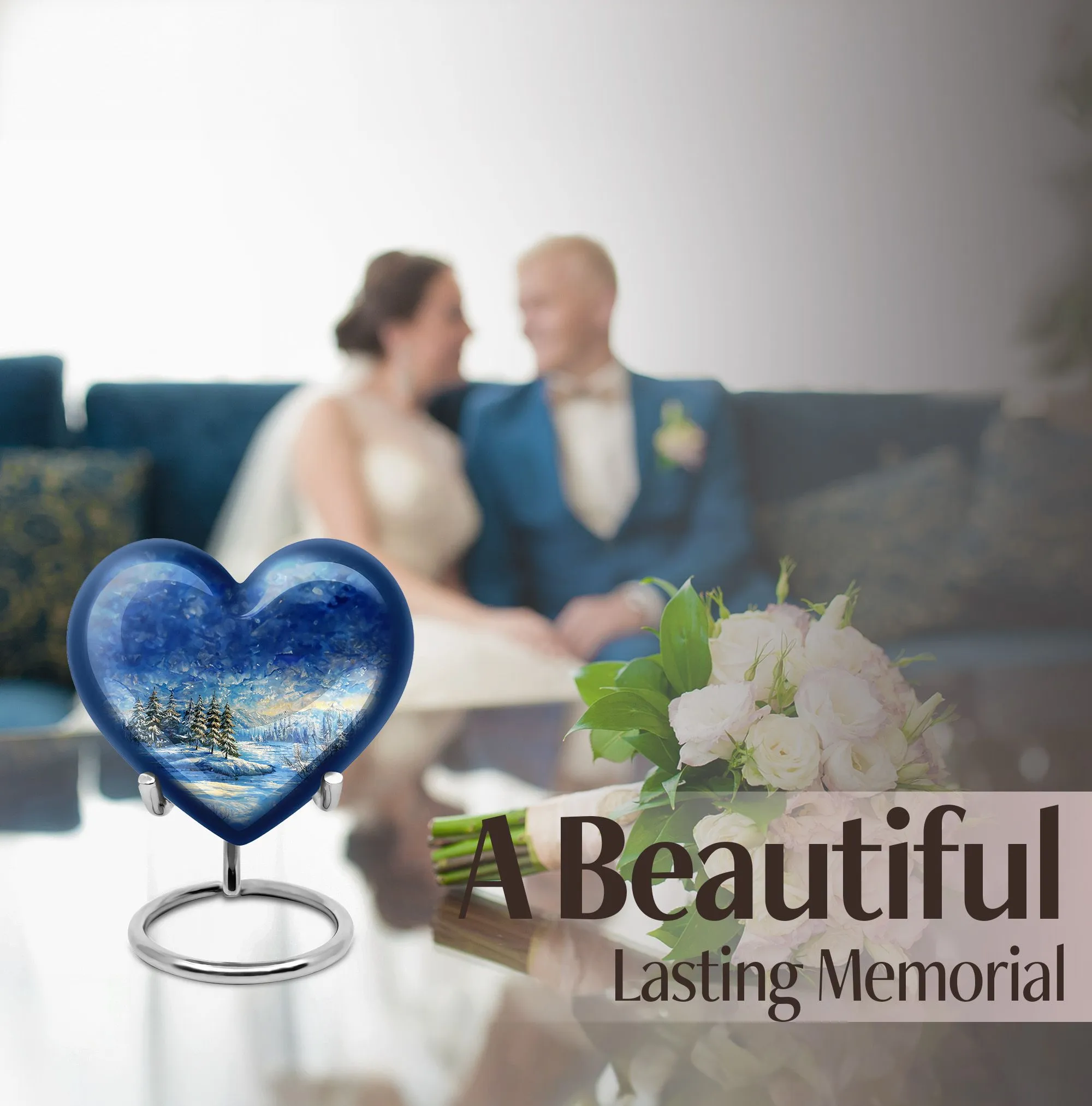 Snowflakes Urn- A Tranquil Homage Eternity Vessel for Loved Ones