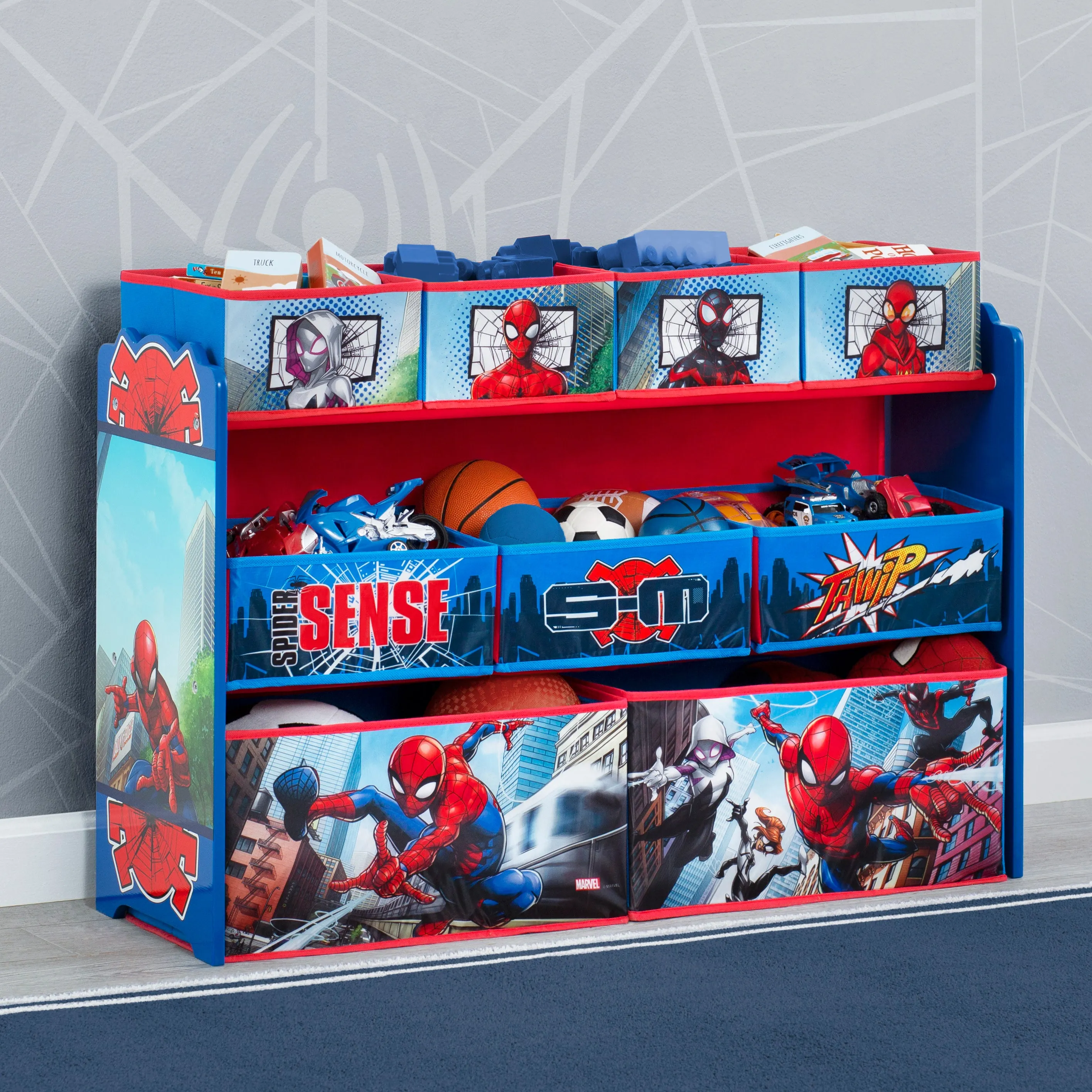 Spider-Man Deluxe 9 Bin Design and Store Toy Organizer