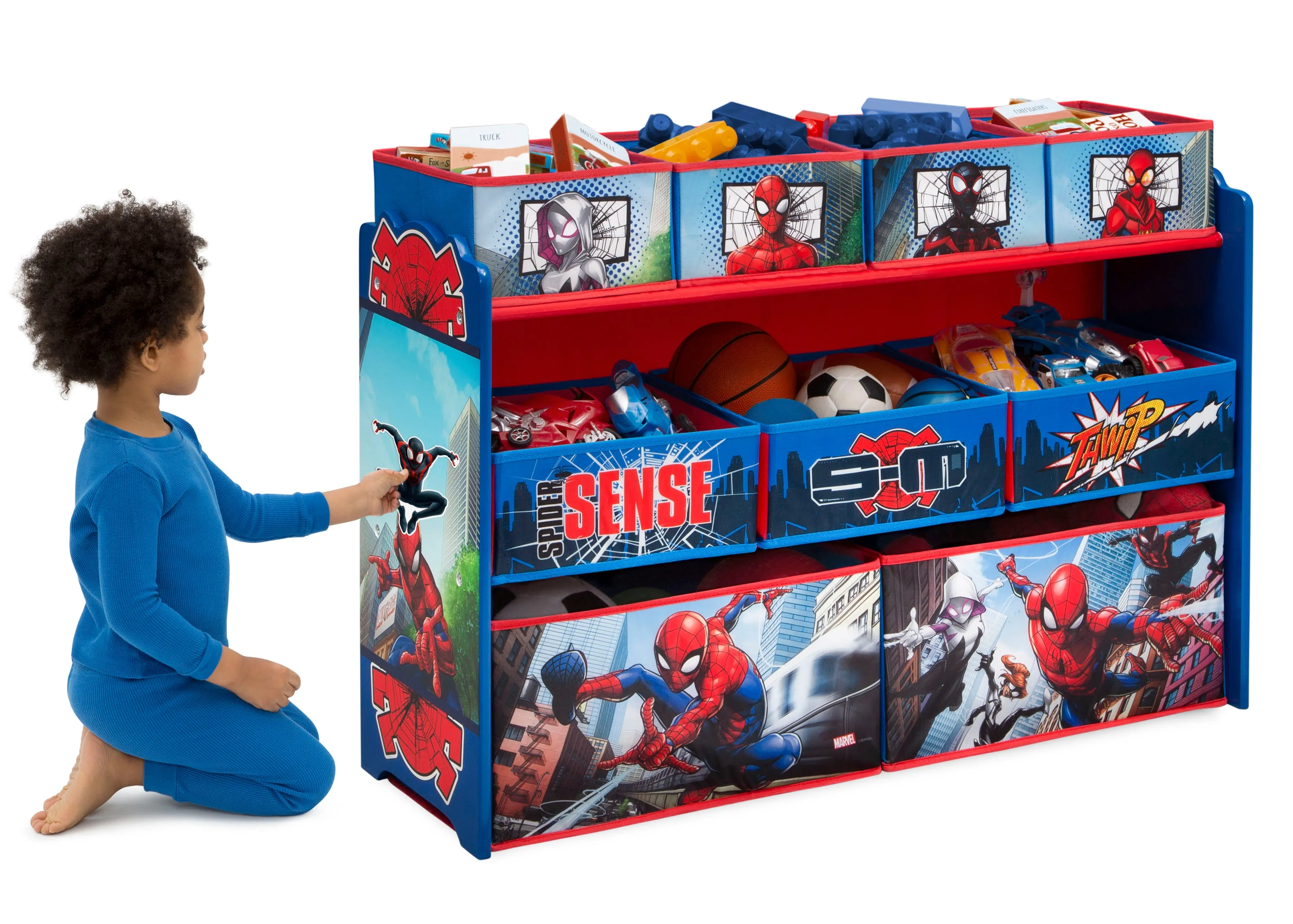 Spider-Man Deluxe 9 Bin Design and Store Toy Organizer