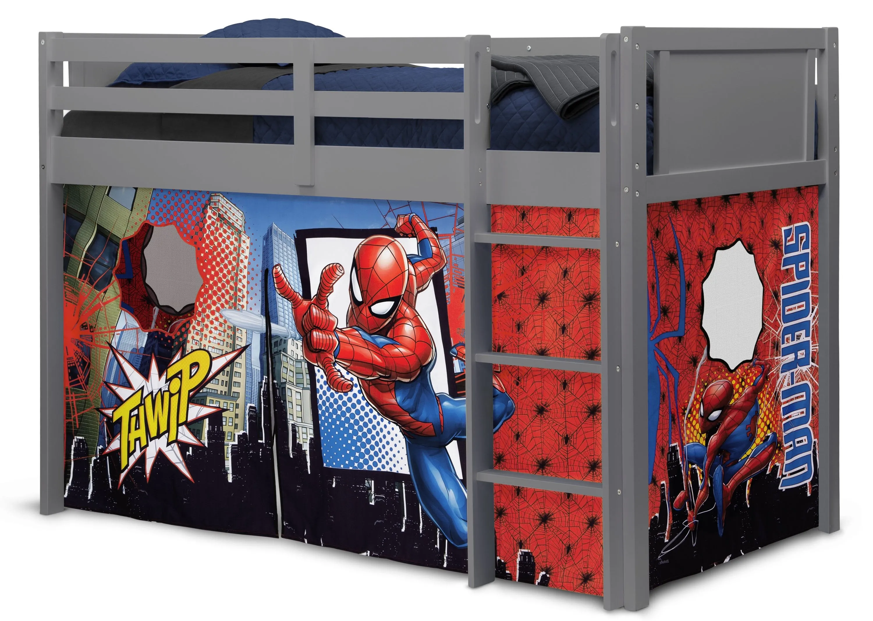 Spider-Man Loft Bed Tent - Curtain Set for Twin Loft Bed (Bed Sold Separately)